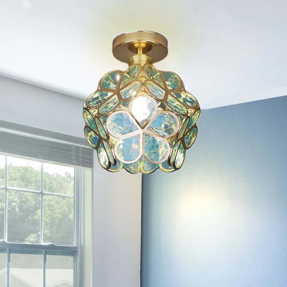 Plafondlamp in Bloemstijl | Elegant glazen vintage ontwerp
