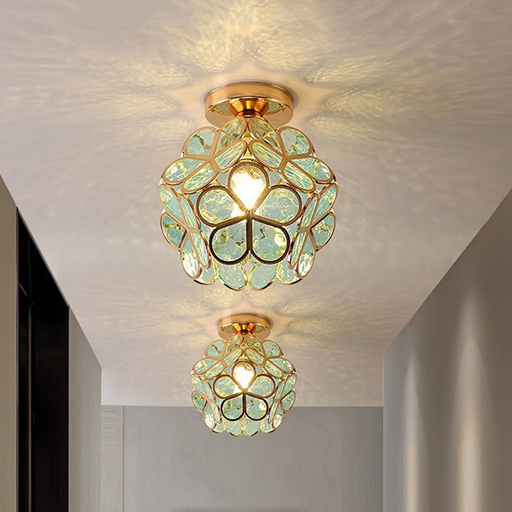 Plafondlamp in Bloemstijl | Elegant glazen vintage ontwerp