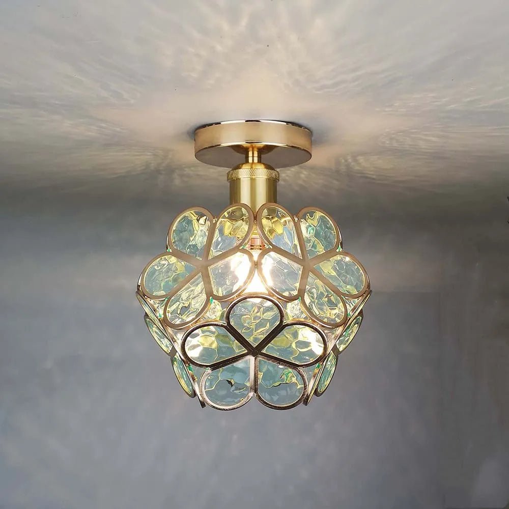 Plafondlamp in Bloemstijl | Elegant glazen vintage ontwerp