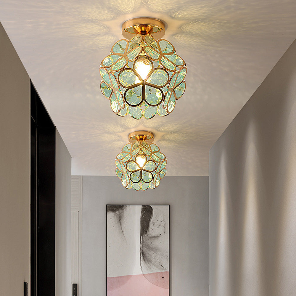 Elegante Kristallen Plafondlamp - Modern Bloemdesign voor Elke Ruimte