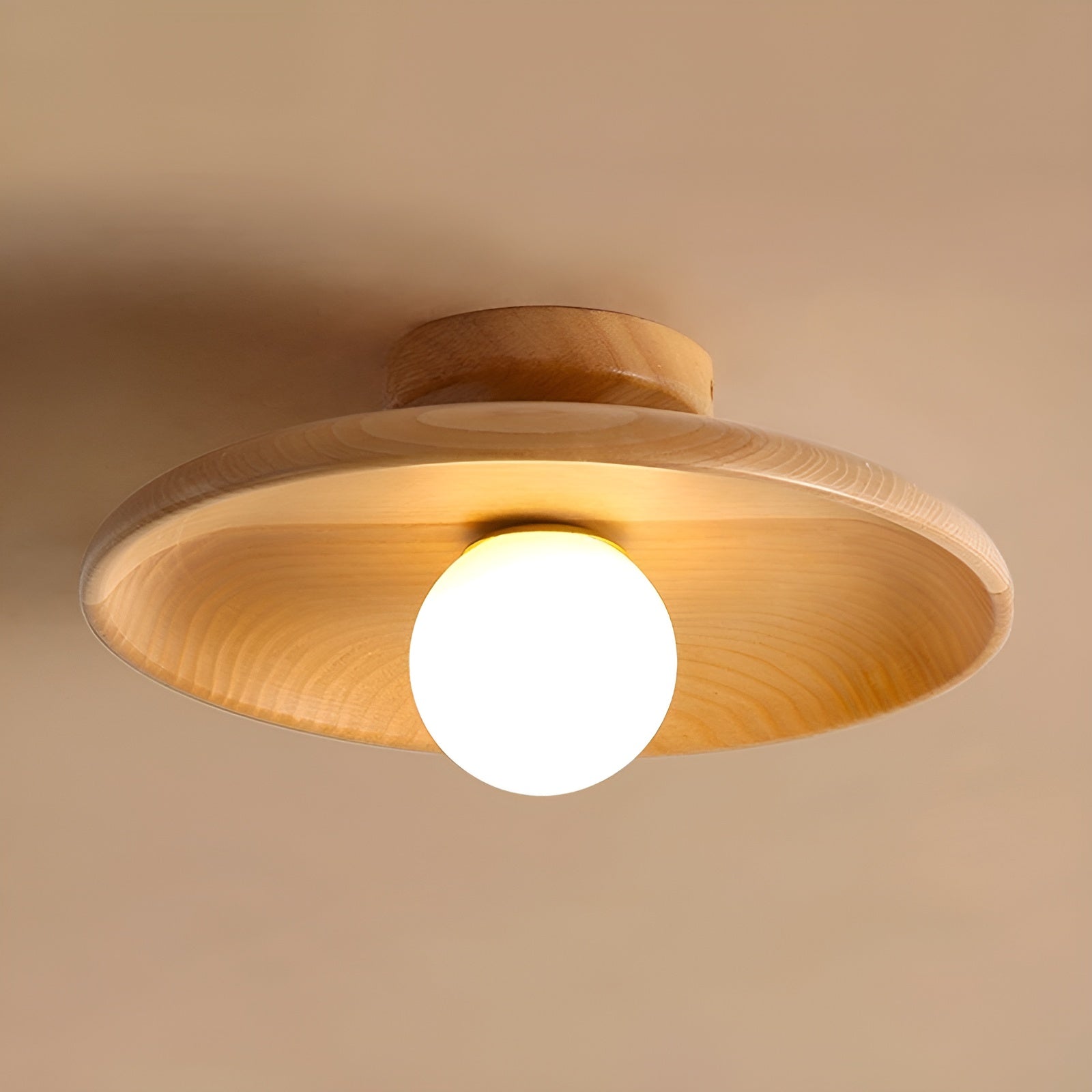 WoodBliss Light - Elegante Wabi Sabi Houten Plafondlamp