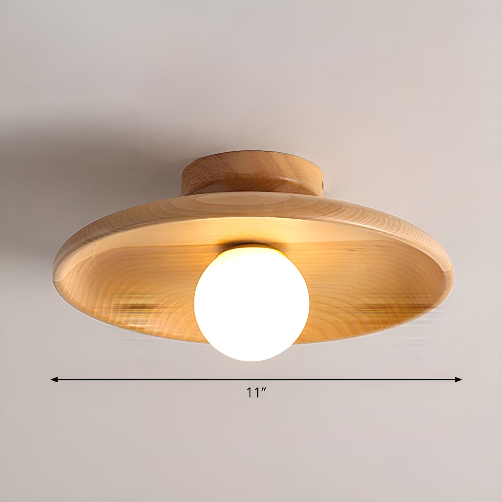 WoodBliss Light - Elegante Wabi Sabi Houten Plafondlamp