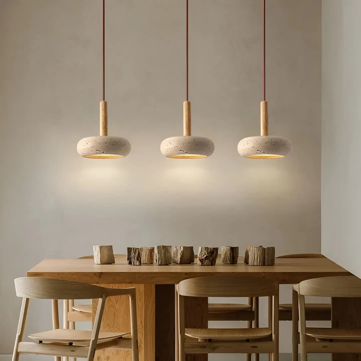 Retro Wabi Sabi LED Plafondlamp - HaloStone Travertijn