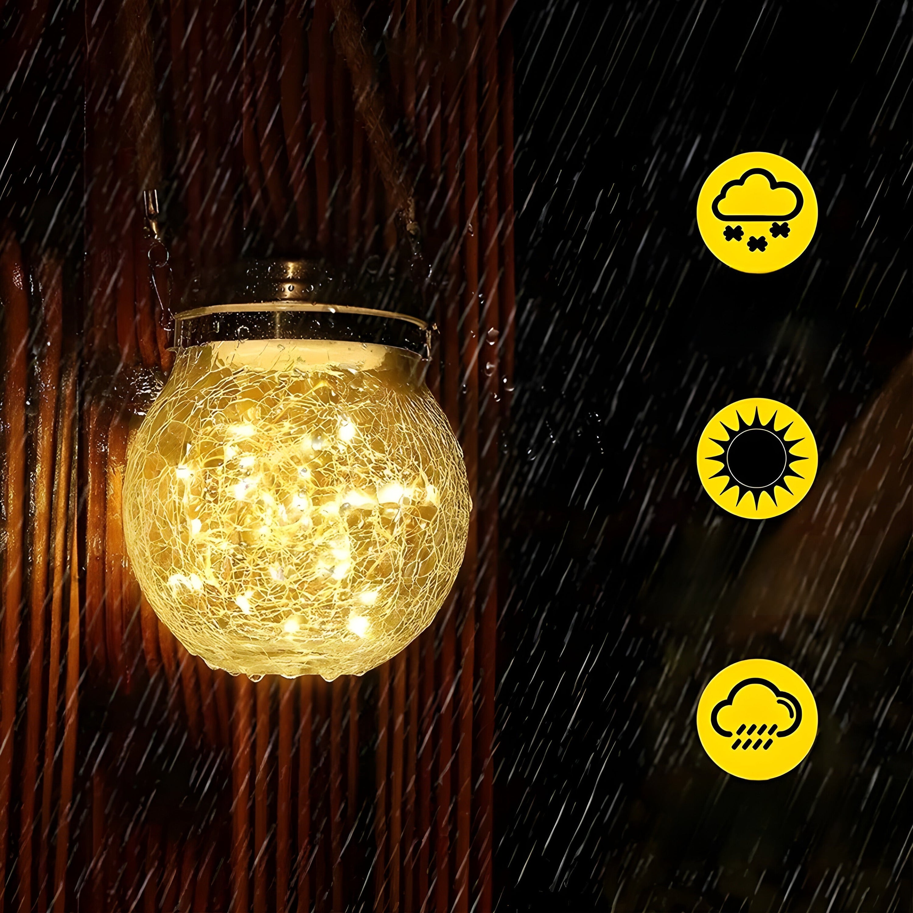 Stijlvolle CrackJar Lamp - Hangende Glazen Tuinverlichting