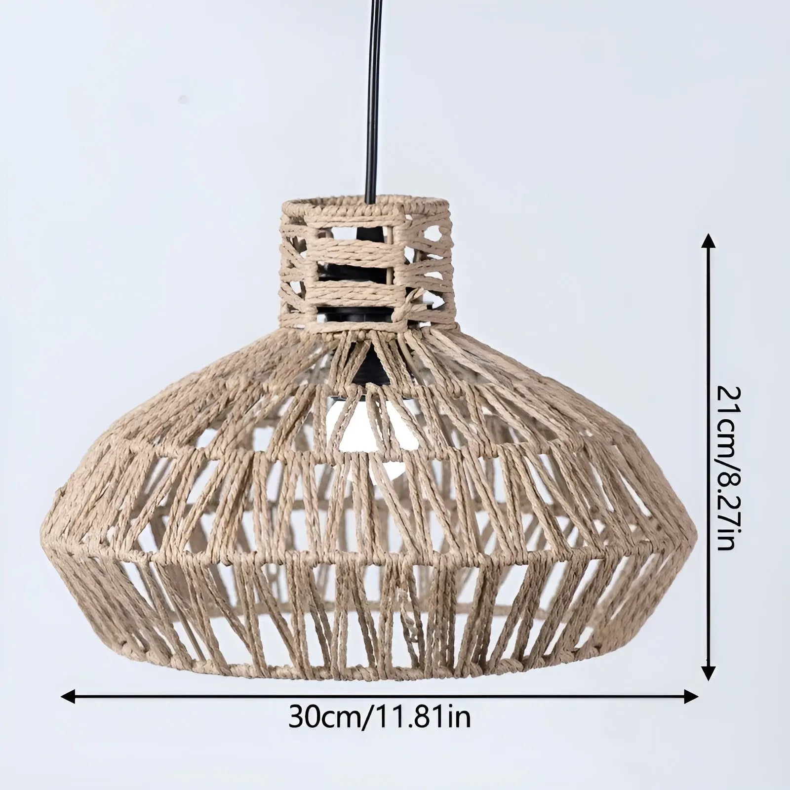 Vintage Rotan Lamp - Handgeweven Antieke Sfeerlicht