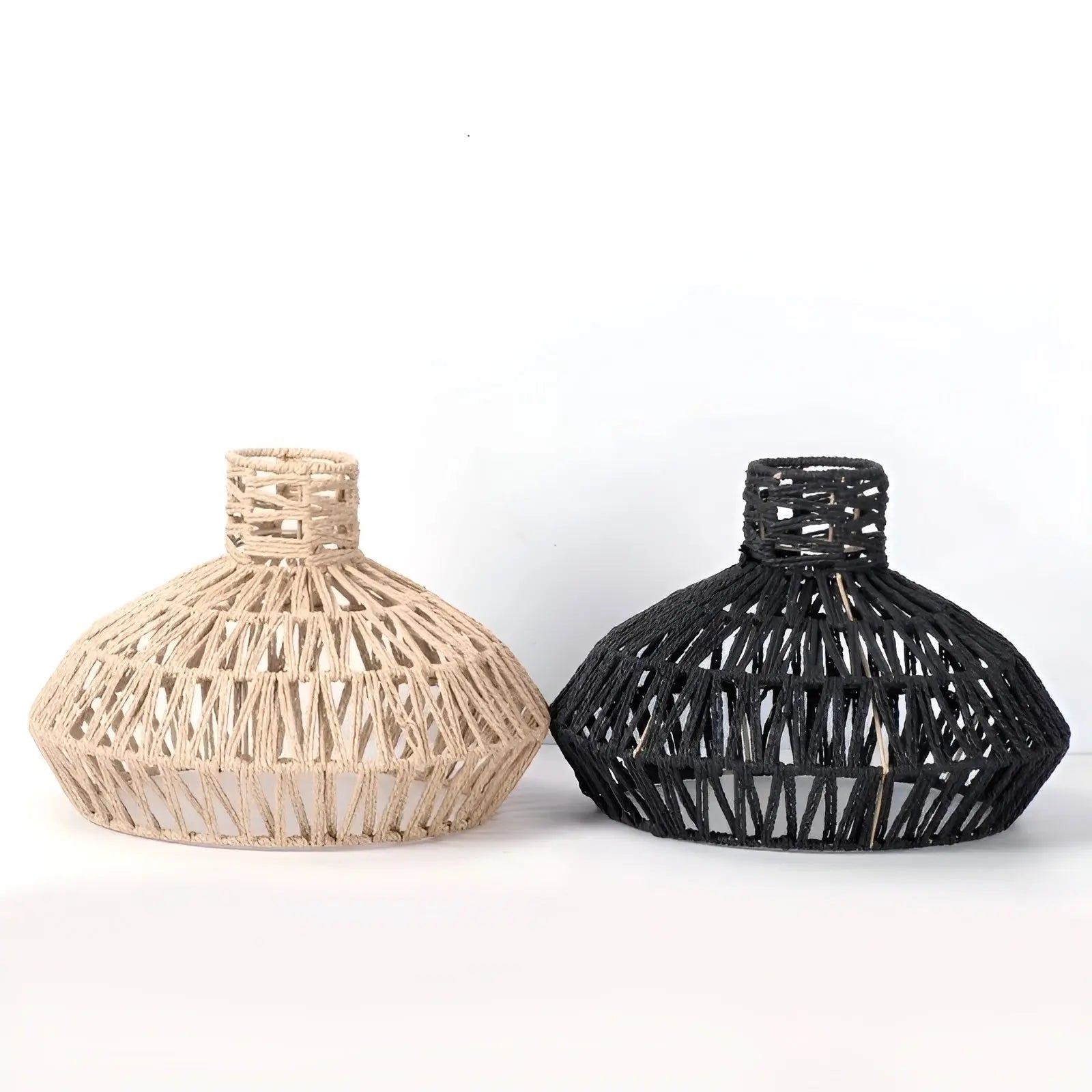 Vintage Rotan Lamp - Handgeweven Antieke Sfeerlicht