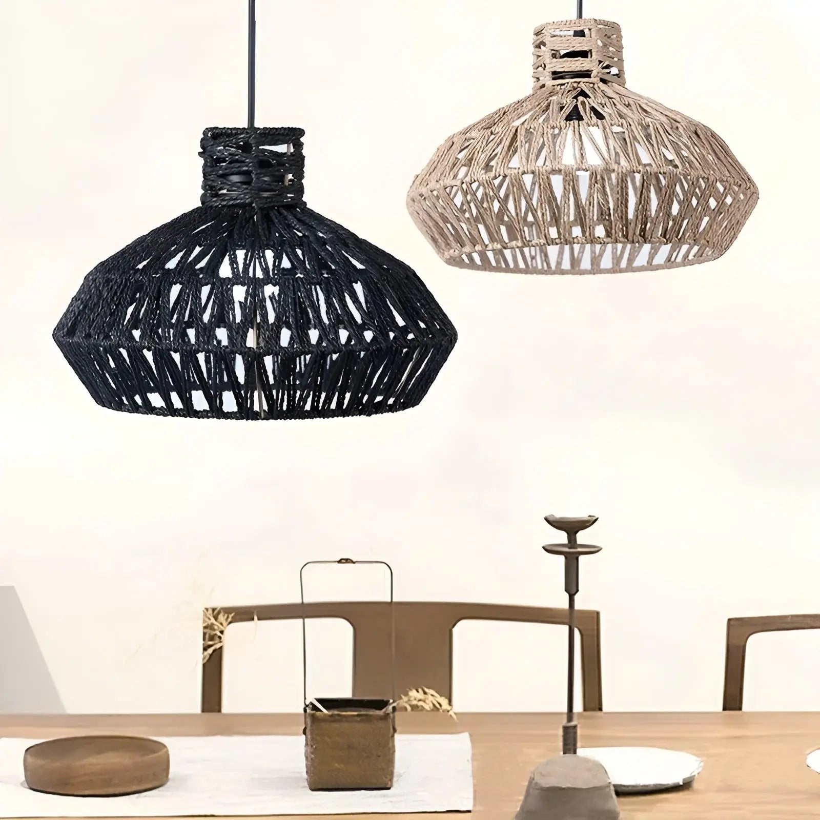 Vintage Rotan Lamp - Handgeweven Antieke Sfeerlicht