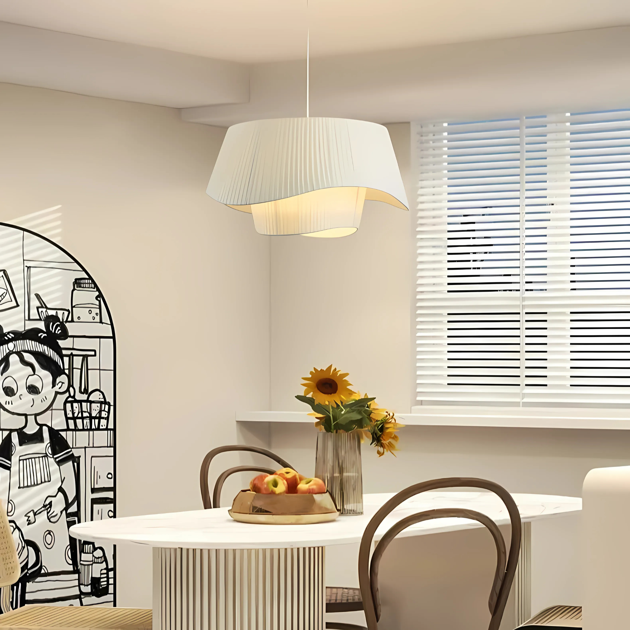 Moderne Zeil Hanglamp - Stijlvolle Japandi Stijl