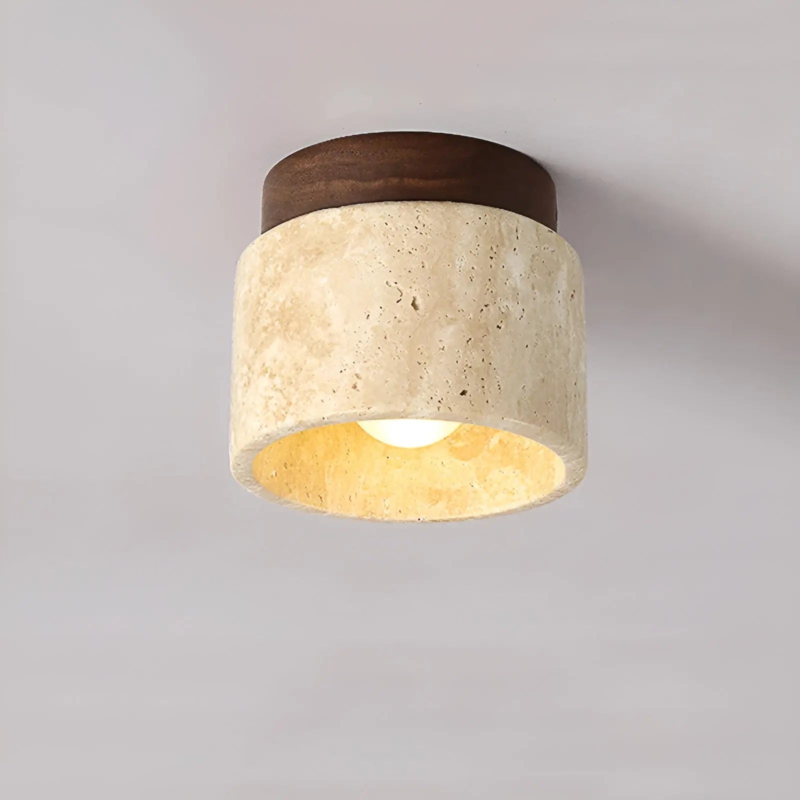 Elegante Wabi Sabi Gele Marmer Plafondlamp - LumiStone Glow