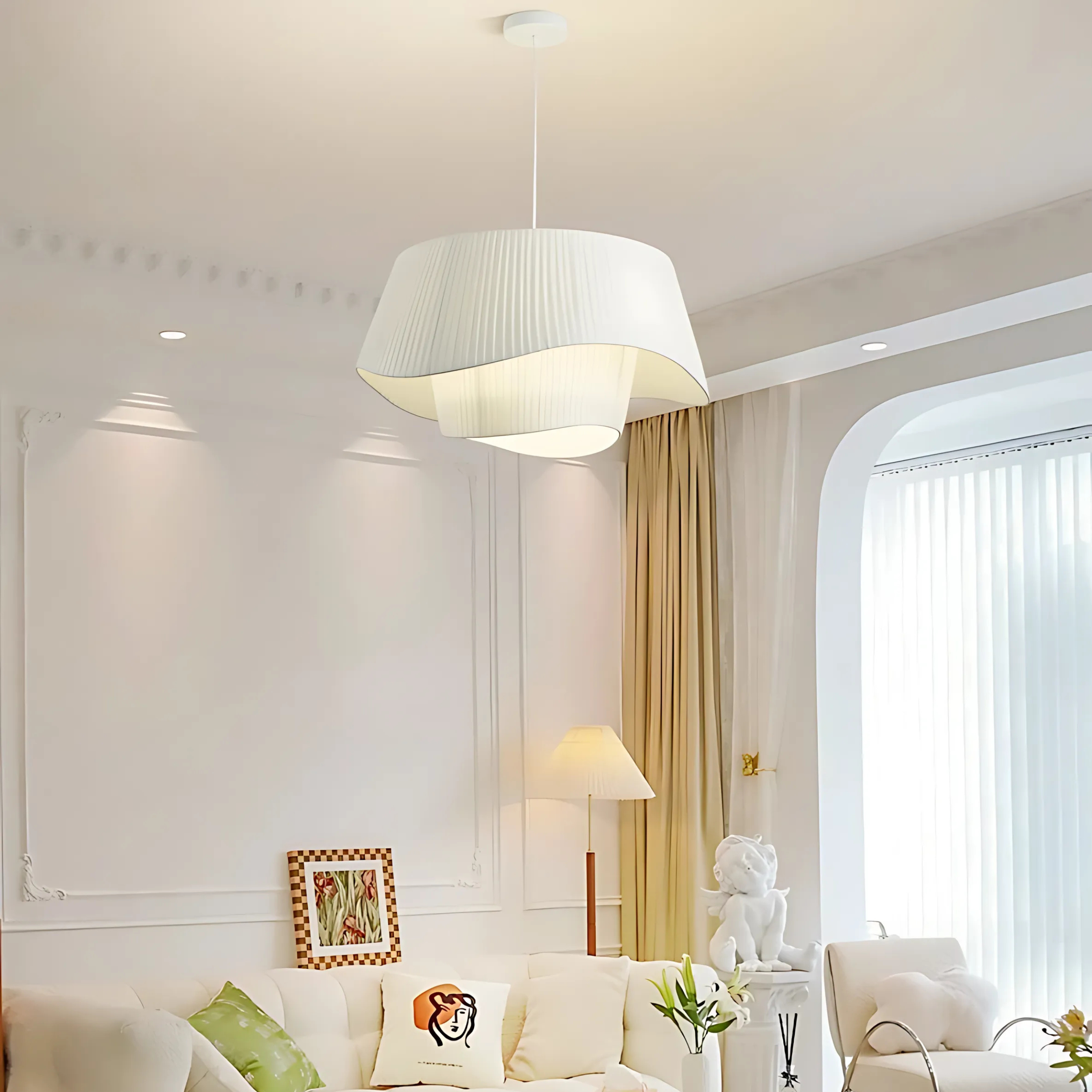 Moderne Zeil Hanglamp - Stijlvolle Japandi Stijl