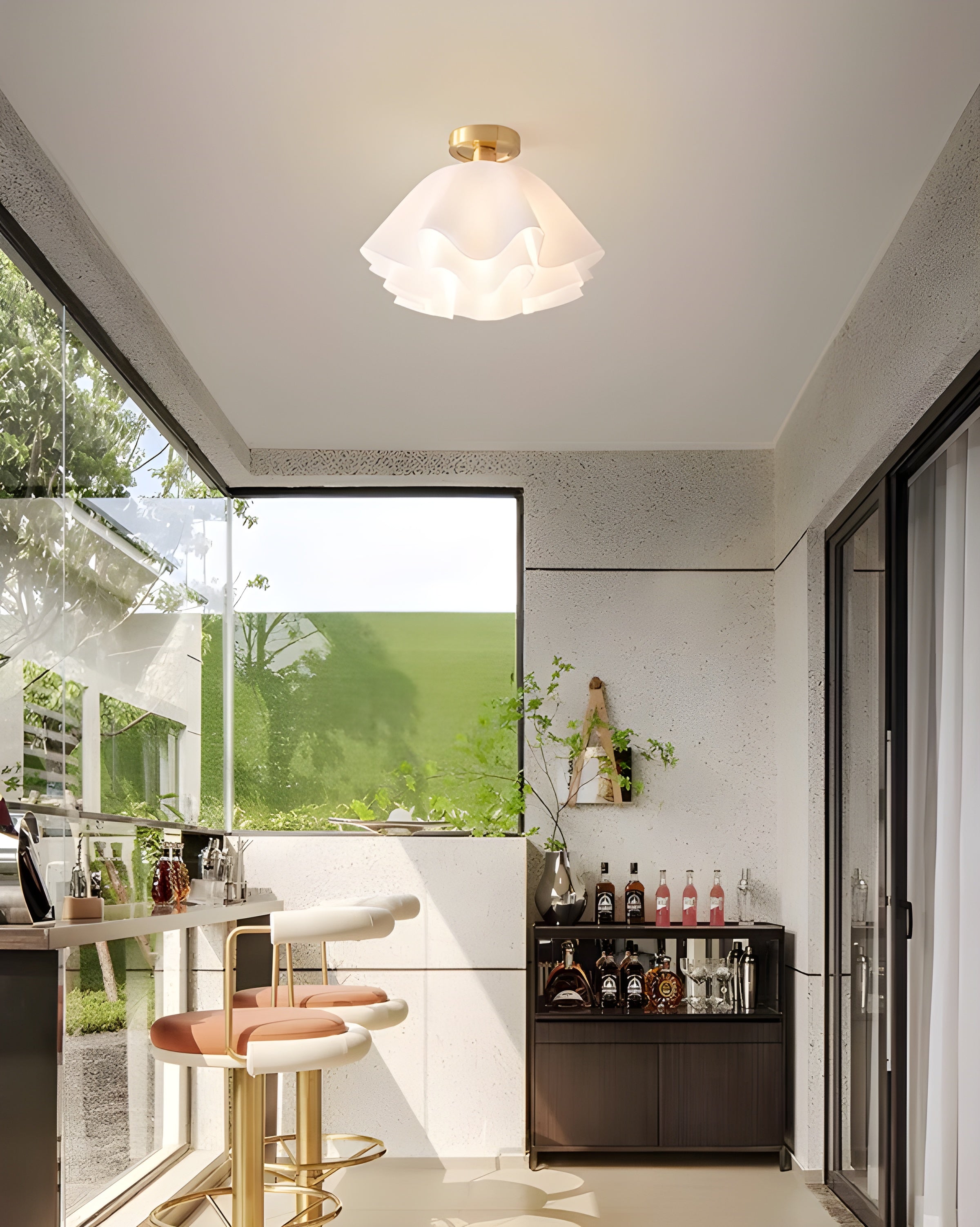 Verfijnde LED Plafondlamp met Bloemdesign - FloralArt Light