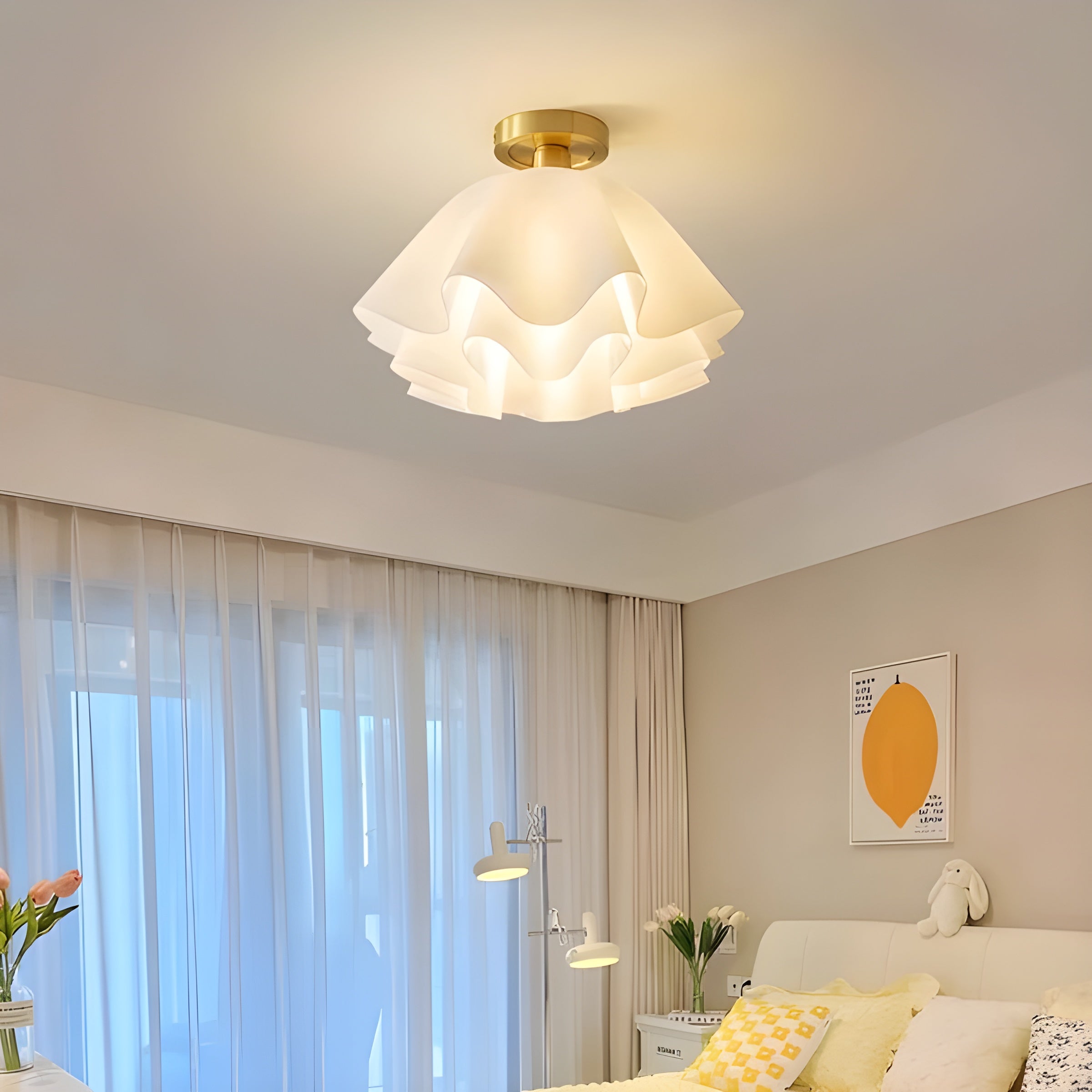 Verfijnde LED Plafondlamp met Bloemdesign - FloralArt Light