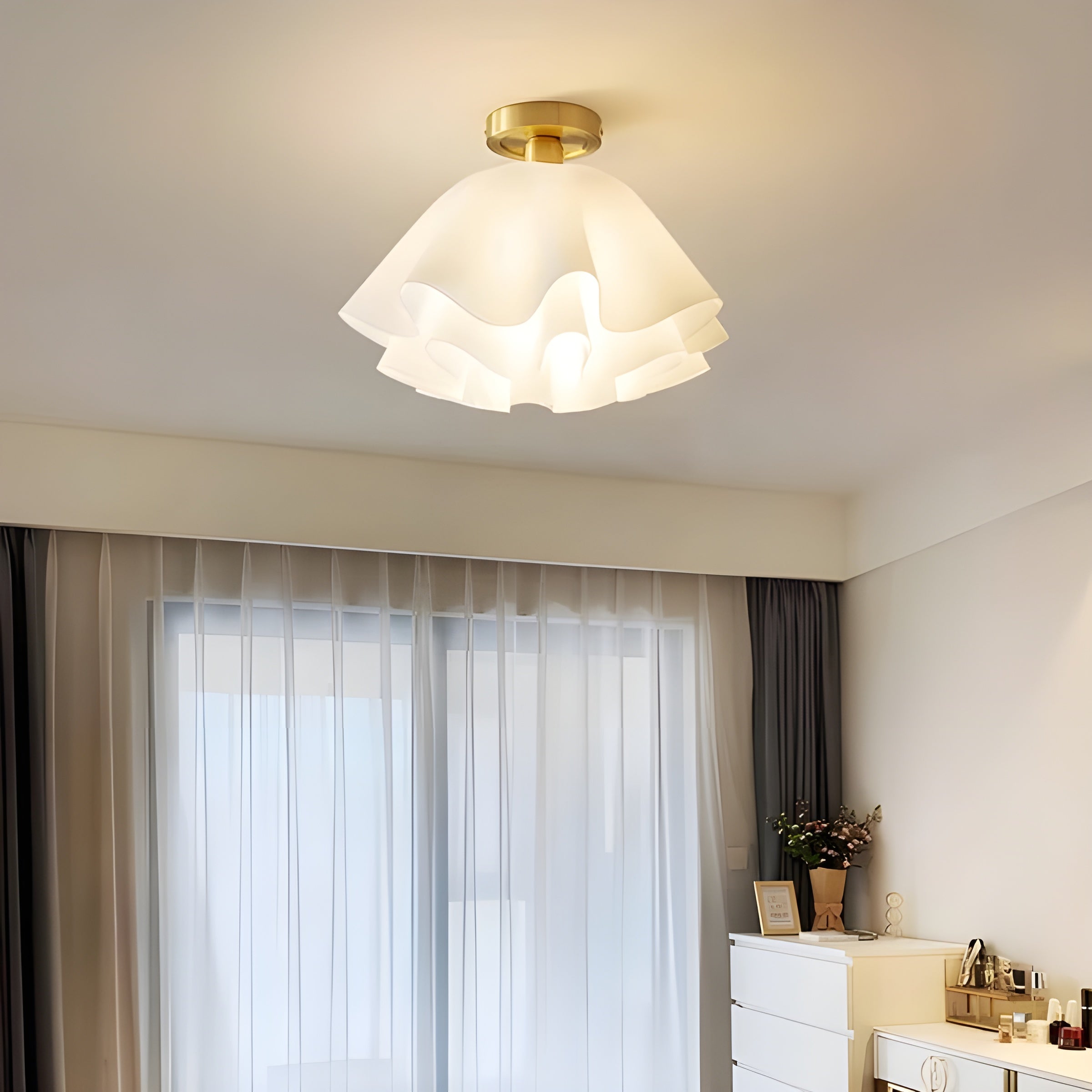 Verfijnde LED Plafondlamp met Bloemdesign - FloralArt Light