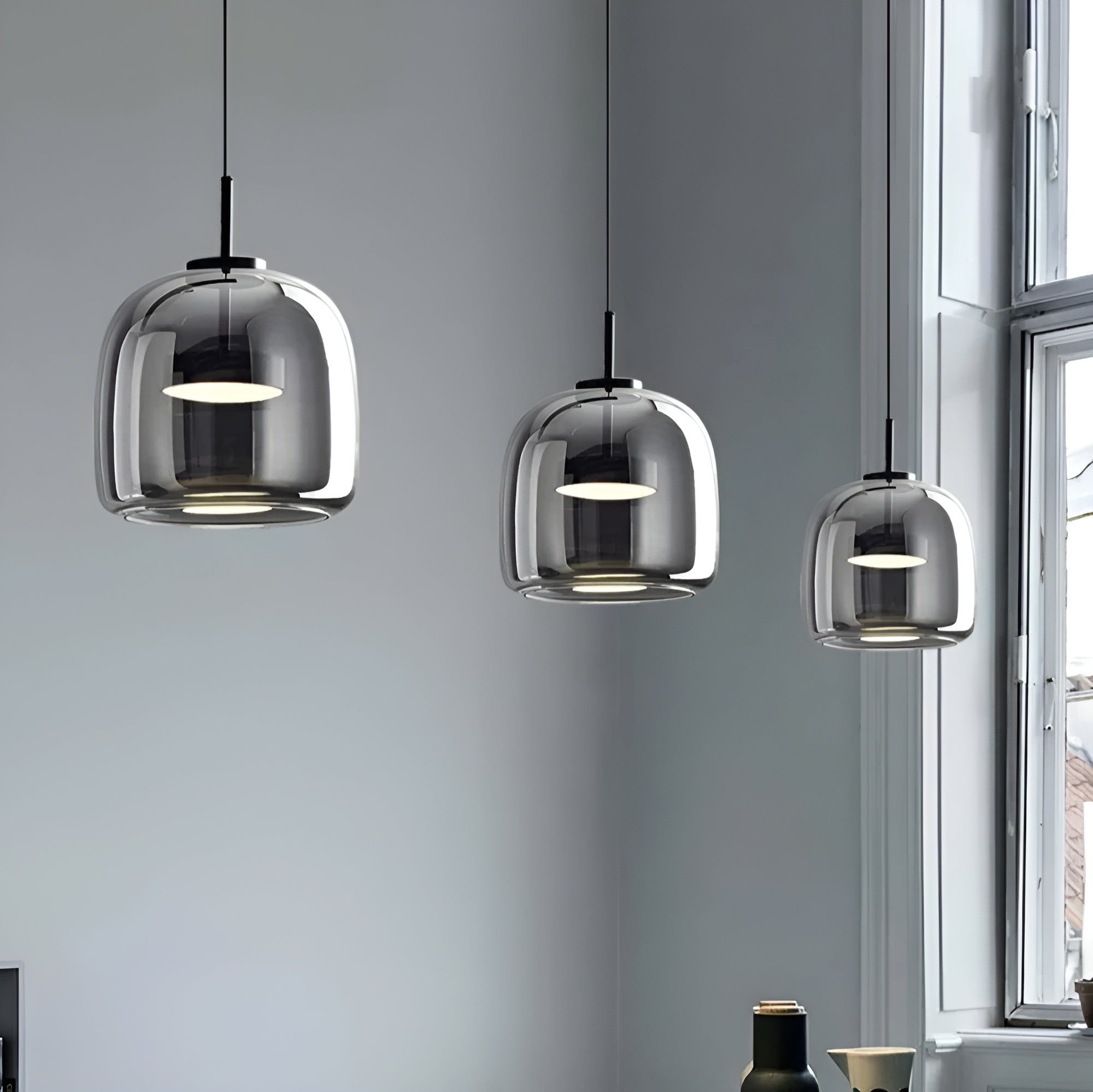 Nordic Luxe LED Hanglamp van Glas - Elegante GlassShimmer