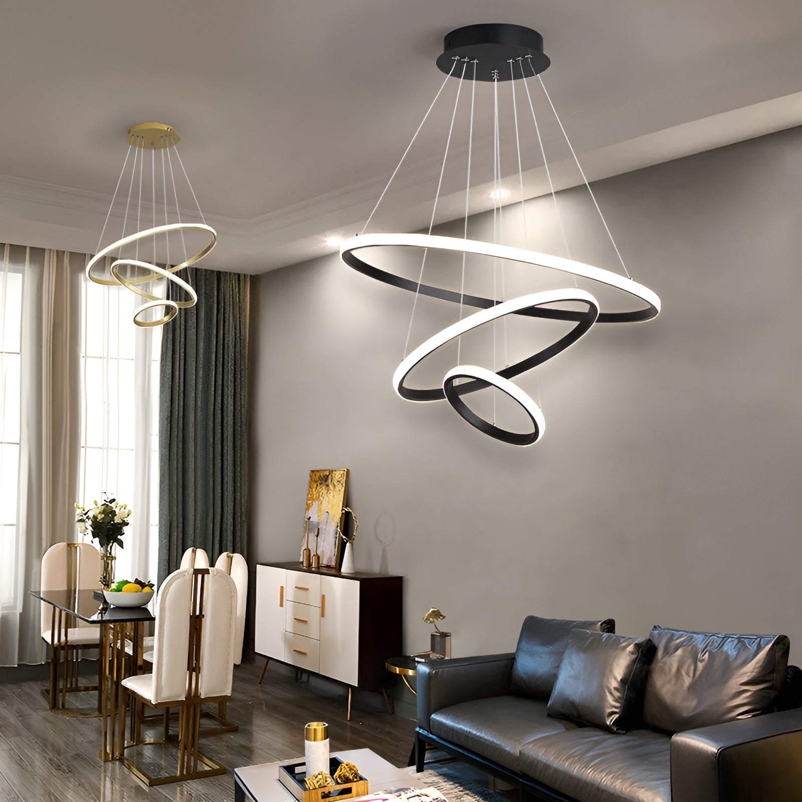 Elegante LED Kroonluchter - Moderne Hanglamp voor Stijlvol Thuis