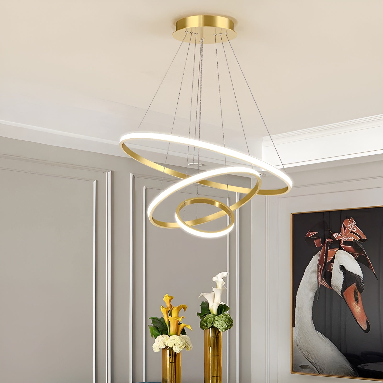 Elegante LED Kroonluchter - Moderne Hanglamp voor Stijlvol Thuis
