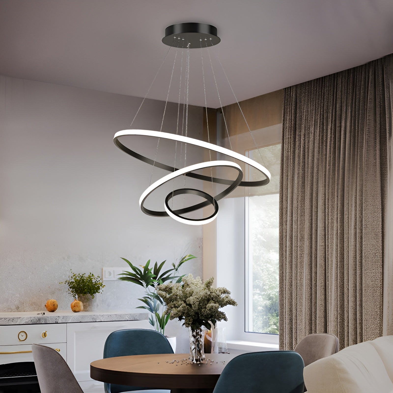 Elegante LED Kroonluchter - Moderne Hanglamp voor Stijlvol Thuis