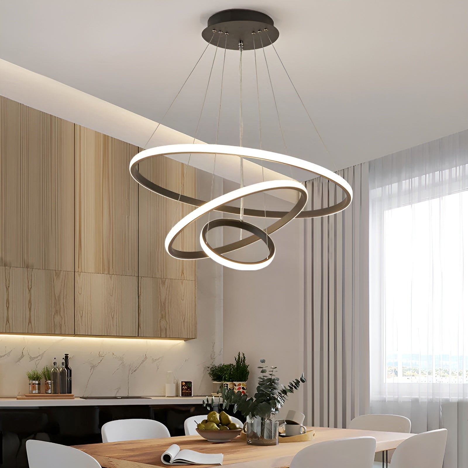 Elegante LED Kroonluchter - Moderne Hanglamp voor Stijlvol Thuis