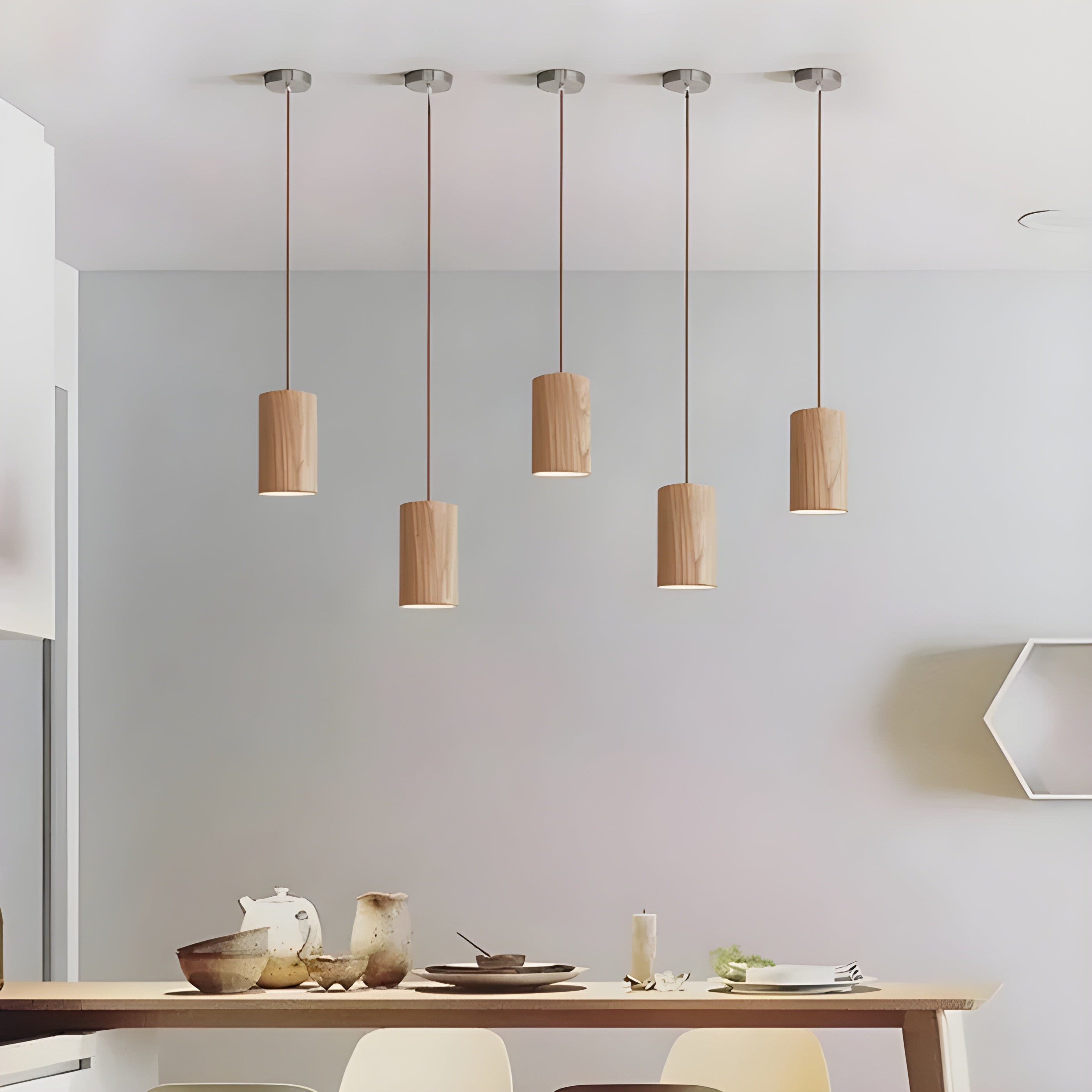 Scandinavische Luxe Houten Hanglamp - Stijlvolle Verlichting