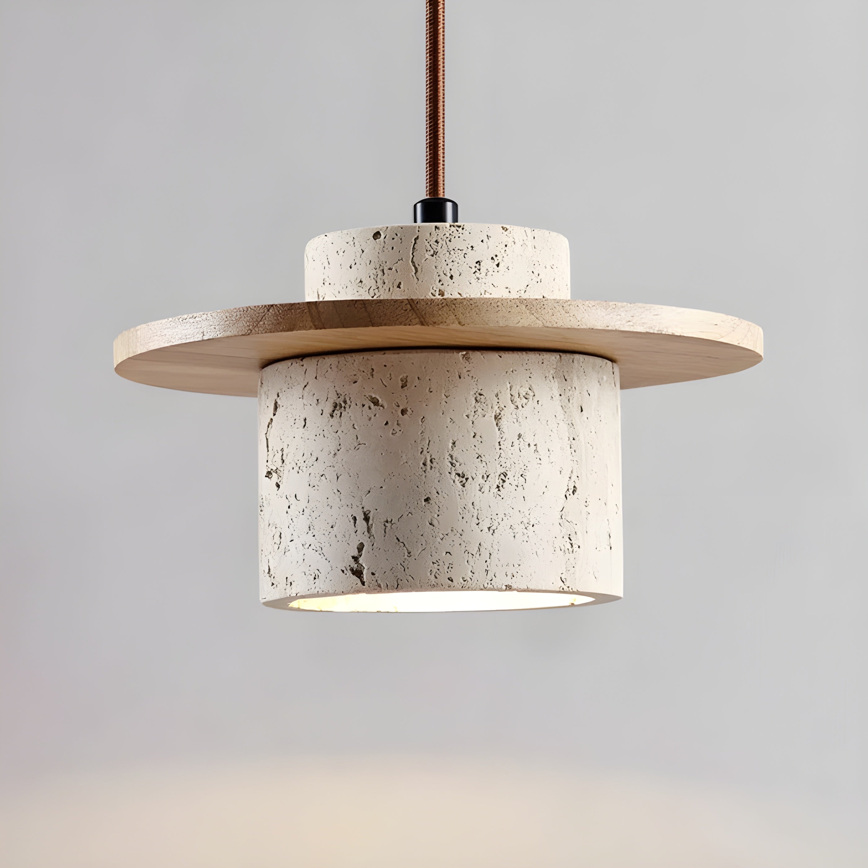 TravertGlow Wabi-Sabi Hanglamp - Natuurlijke Steenharmonie