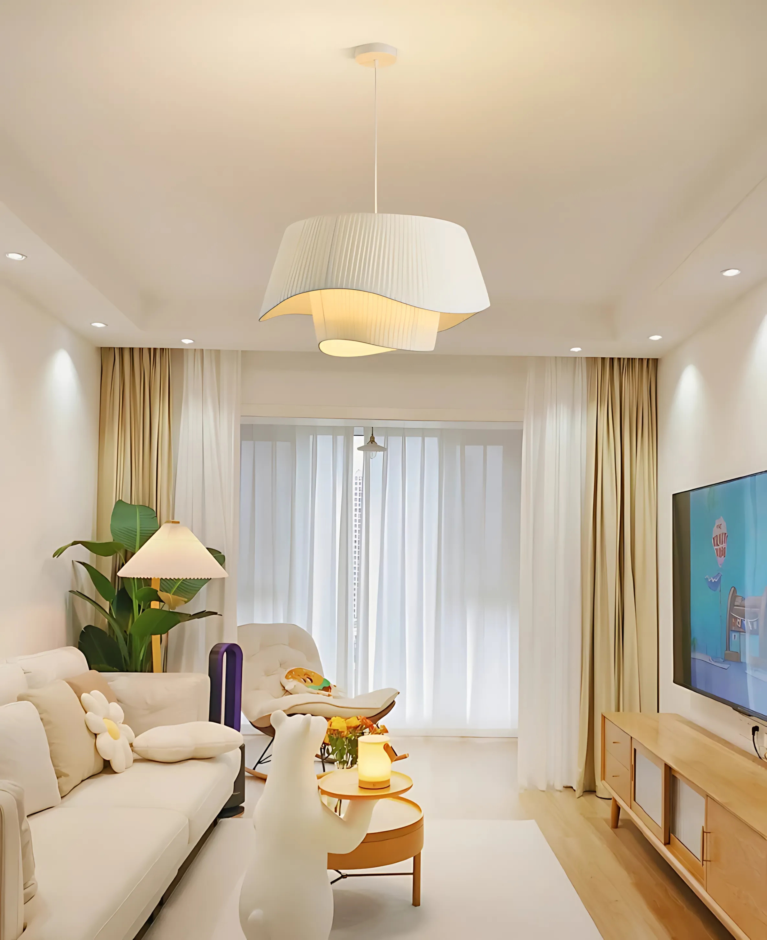 Moderne Zeil Hanglamp - Stijlvolle Japandi Stijl