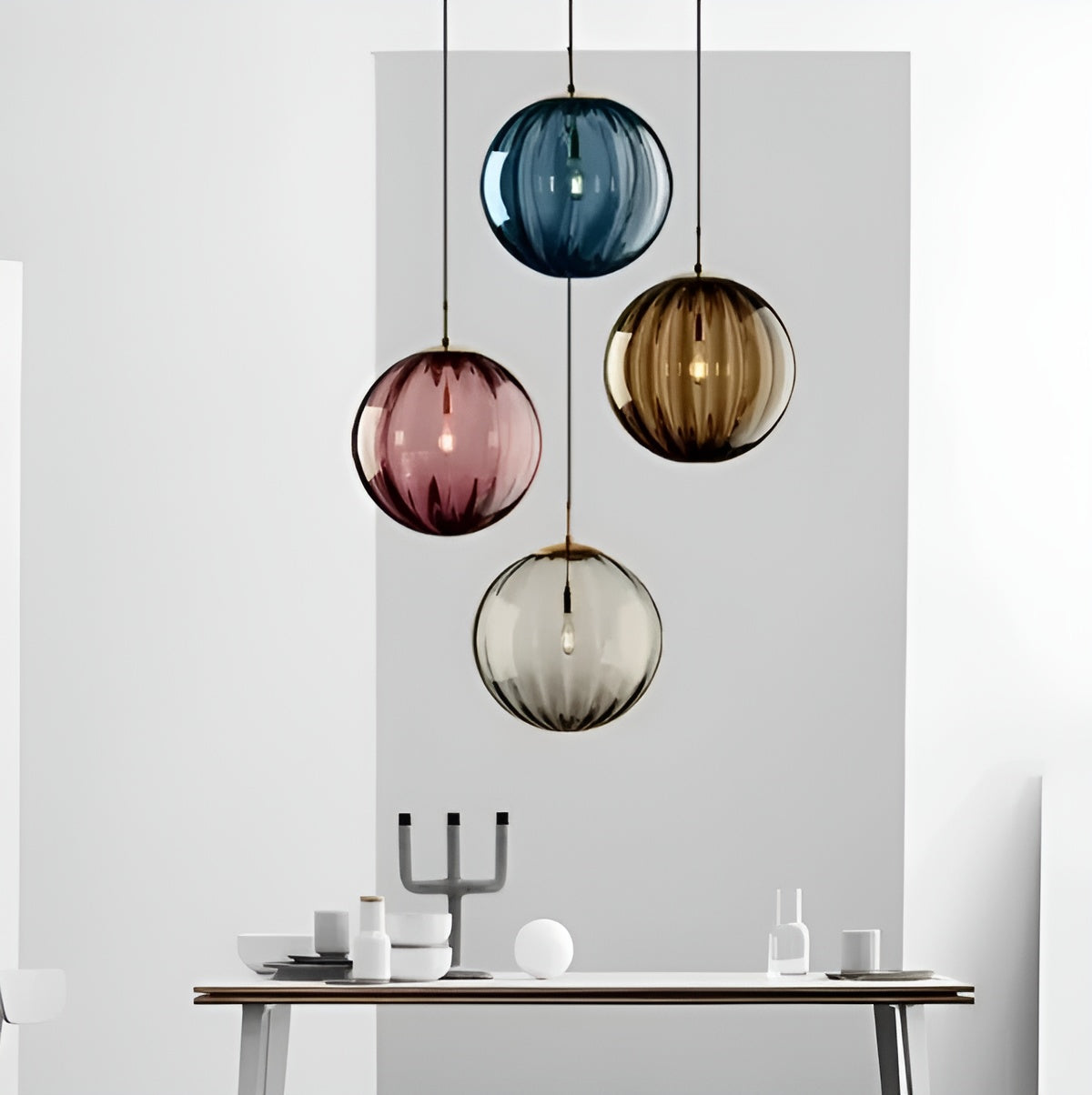 Scandinavische LED Hanglamp - Moderne Glazen Bol SphereBeam
