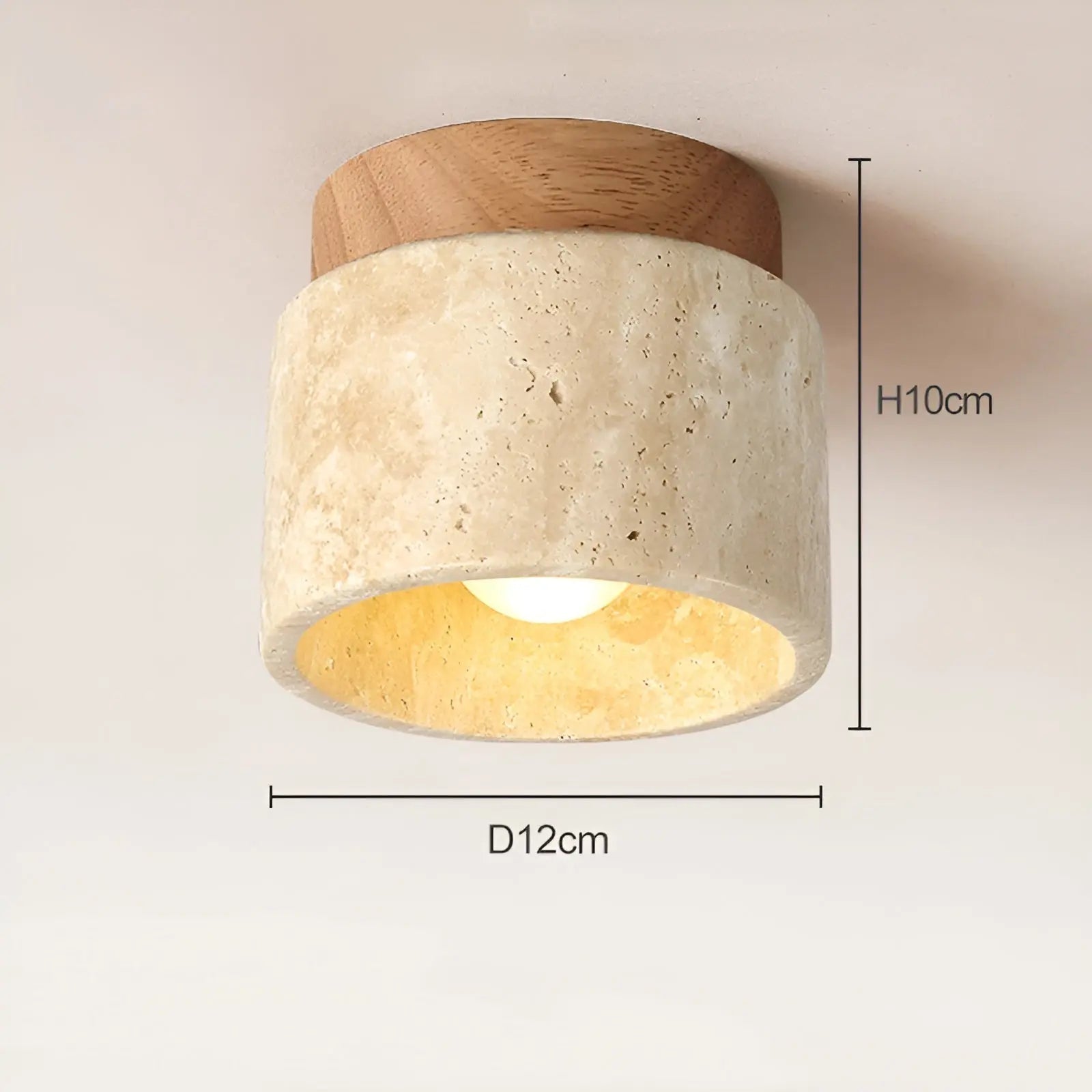 Elegante Wabi Sabi Gele Marmer Plafondlamp - LumiStone Glow