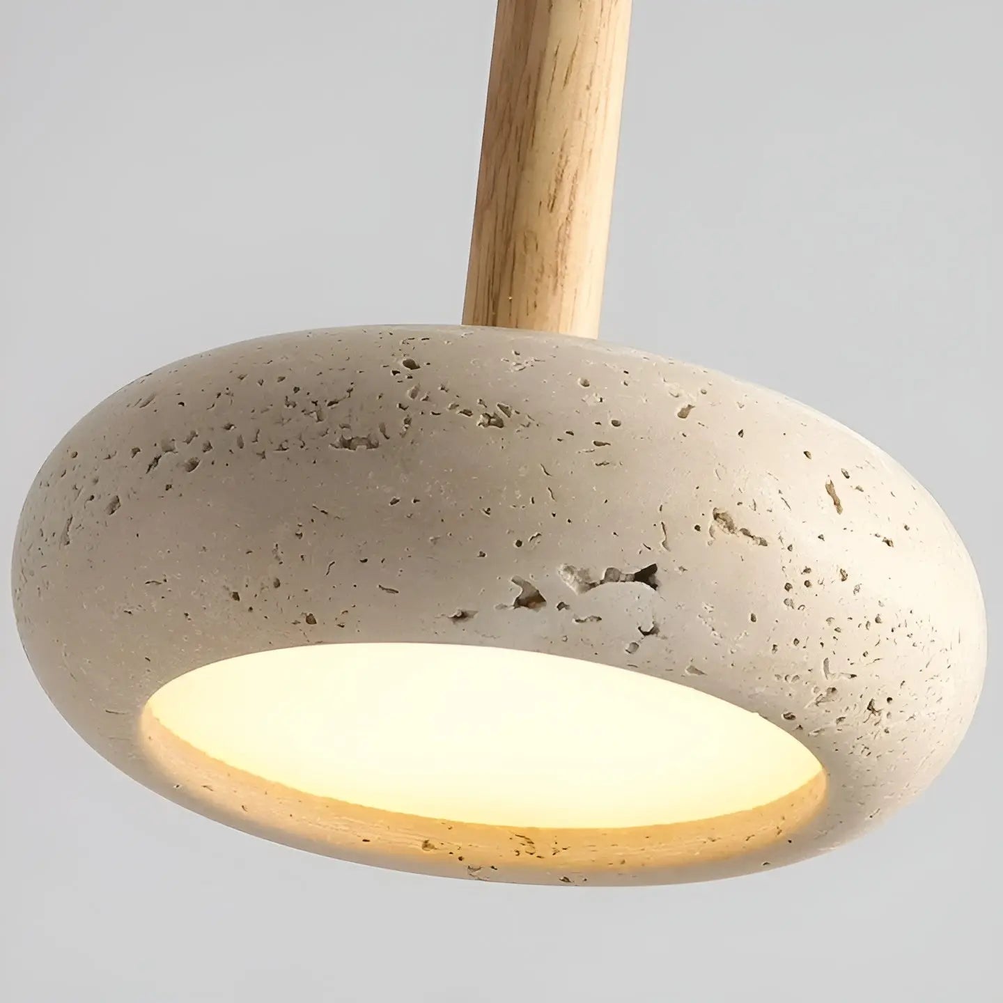 Retro Wabi Sabi LED Plafondlamp - HaloStone Travertijn
