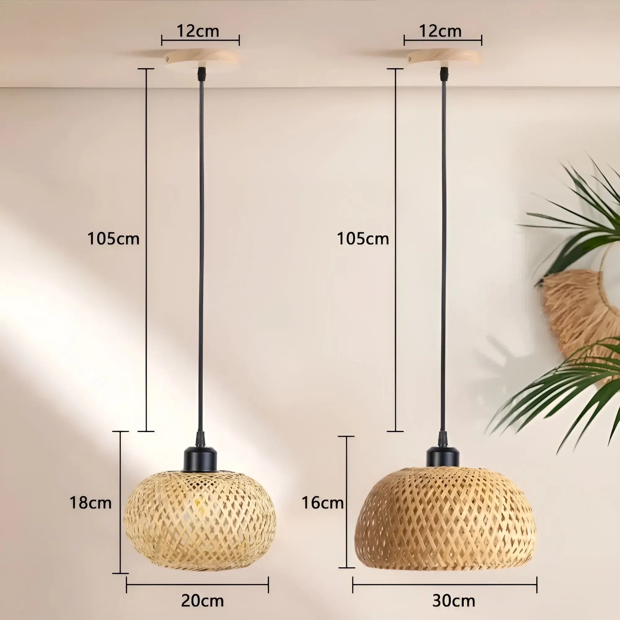 Elegante Rieten Kroonluchter - Handgemaakte Bamboe Plafondlamp