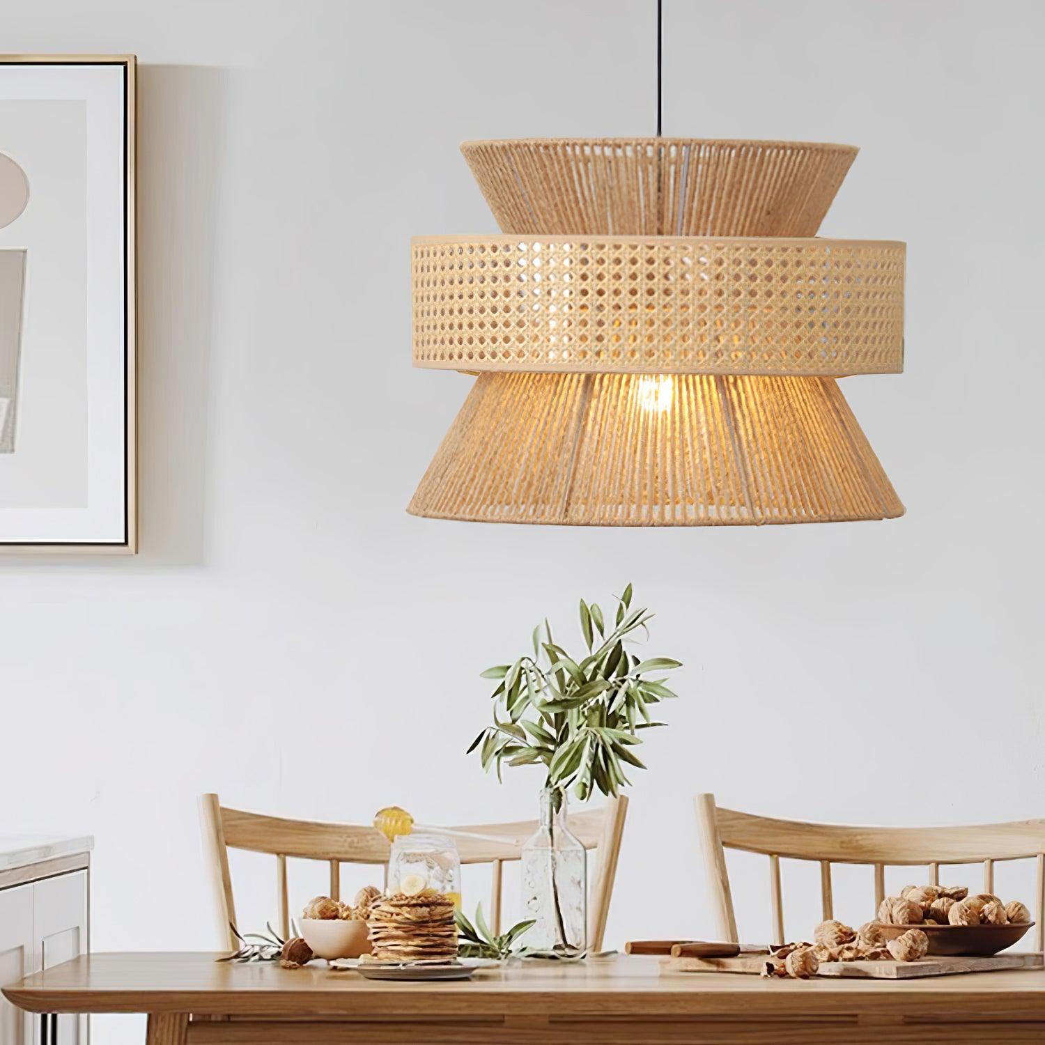 BambooLuxe Hanglamp - Elegant Italiaanse Bamboe Rotan Design