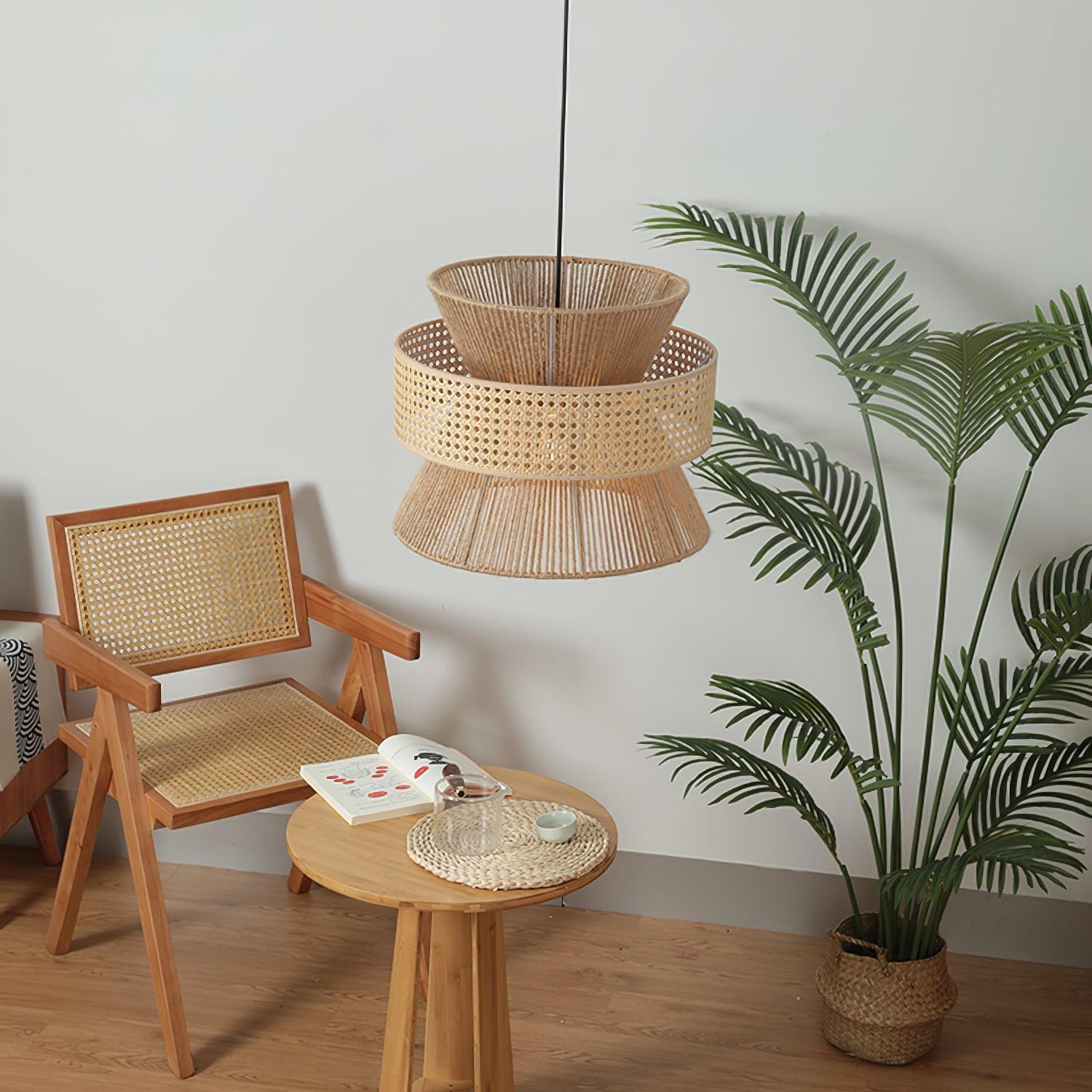 BambooLuxe Hanglamp - Elegant Italiaanse Bamboe Rotan Design