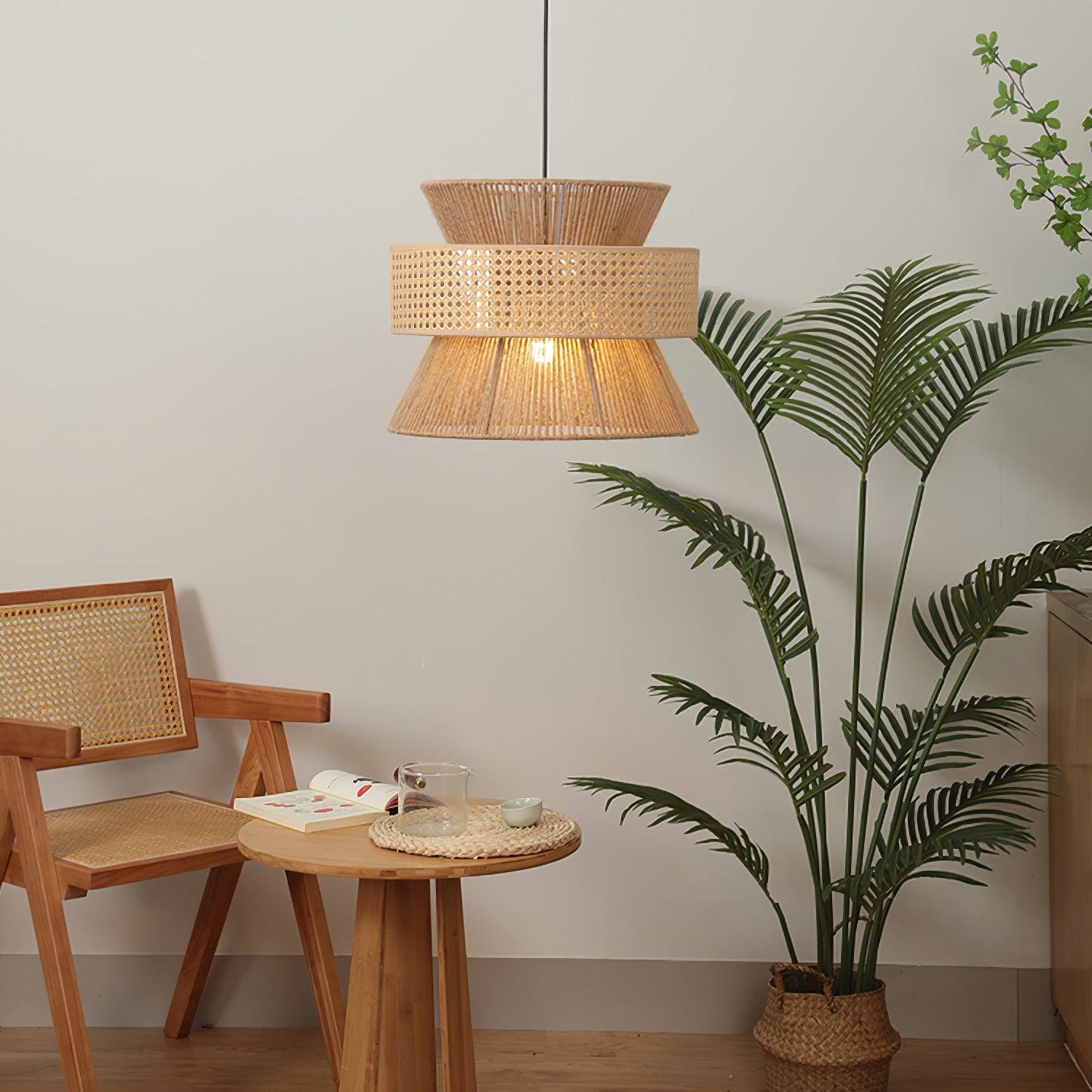 BambooLuxe Hanglamp - Elegant Italiaanse Bamboe Rotan Design