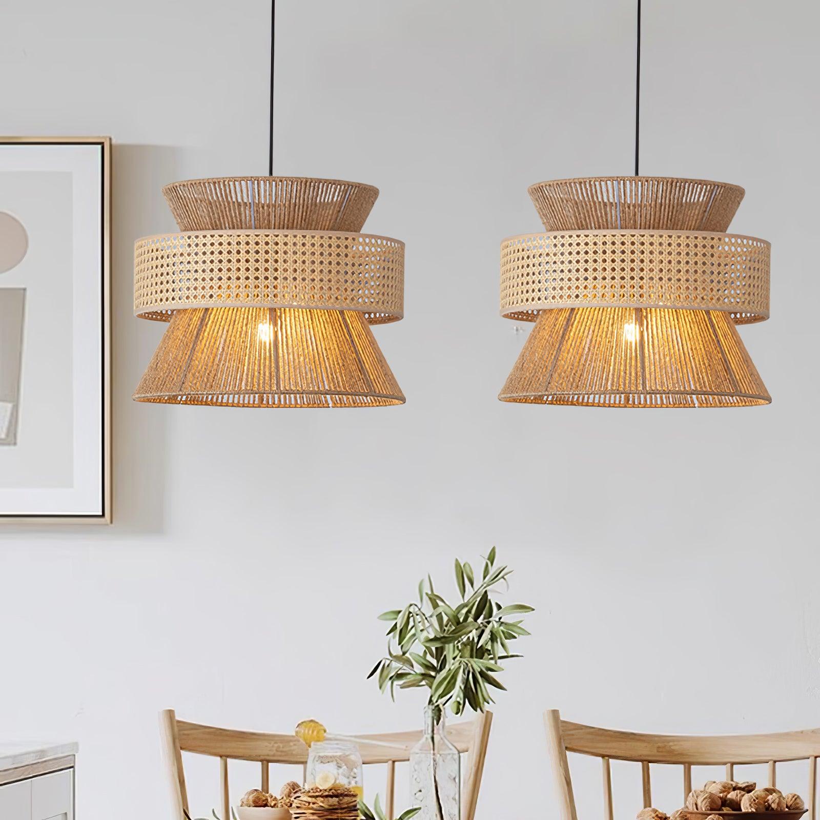 BambooLuxe Hanglamp - Elegant Italiaanse Bamboe Rotan Design