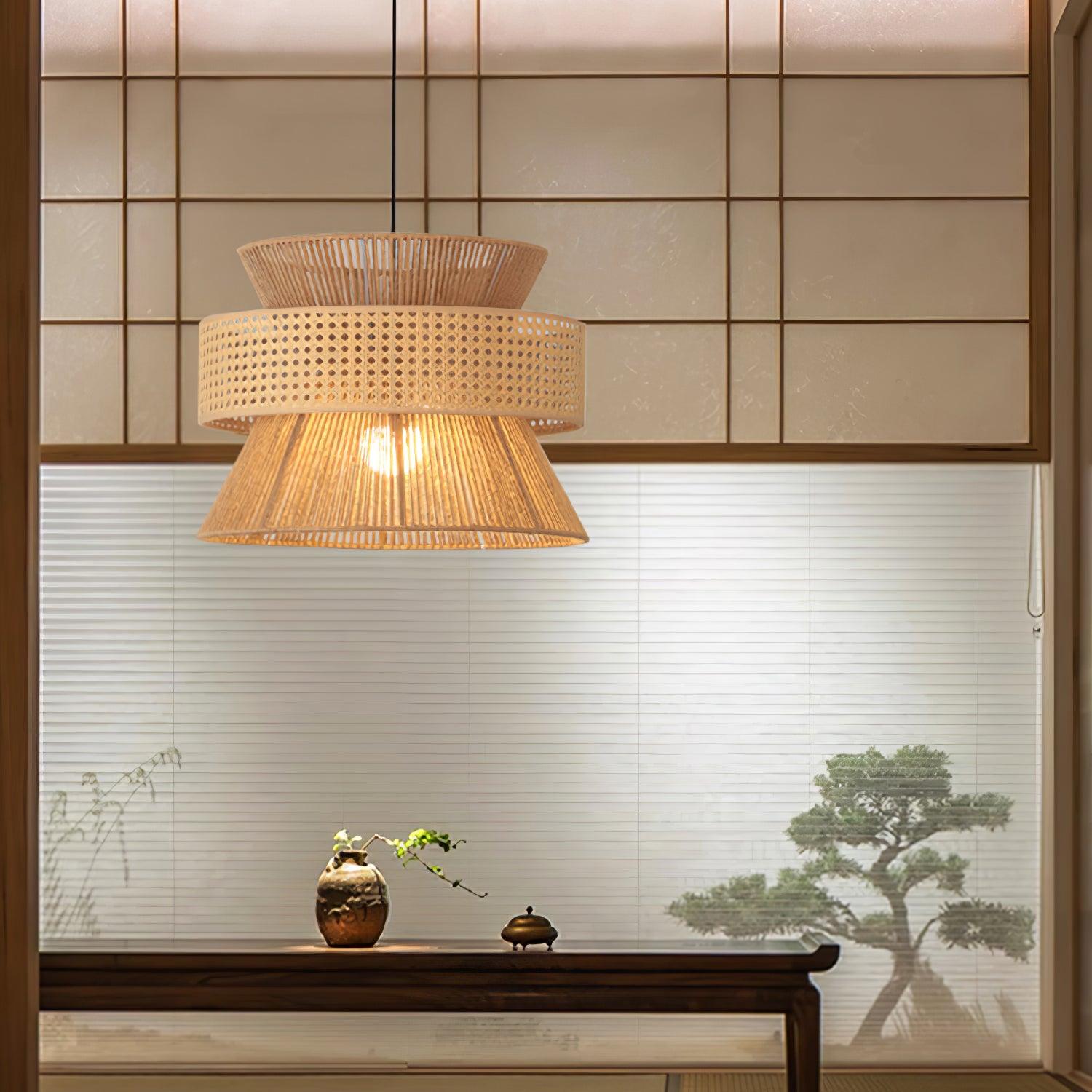 BambooLuxe Hanglamp - Elegant Italiaanse Bamboe Rotan Design