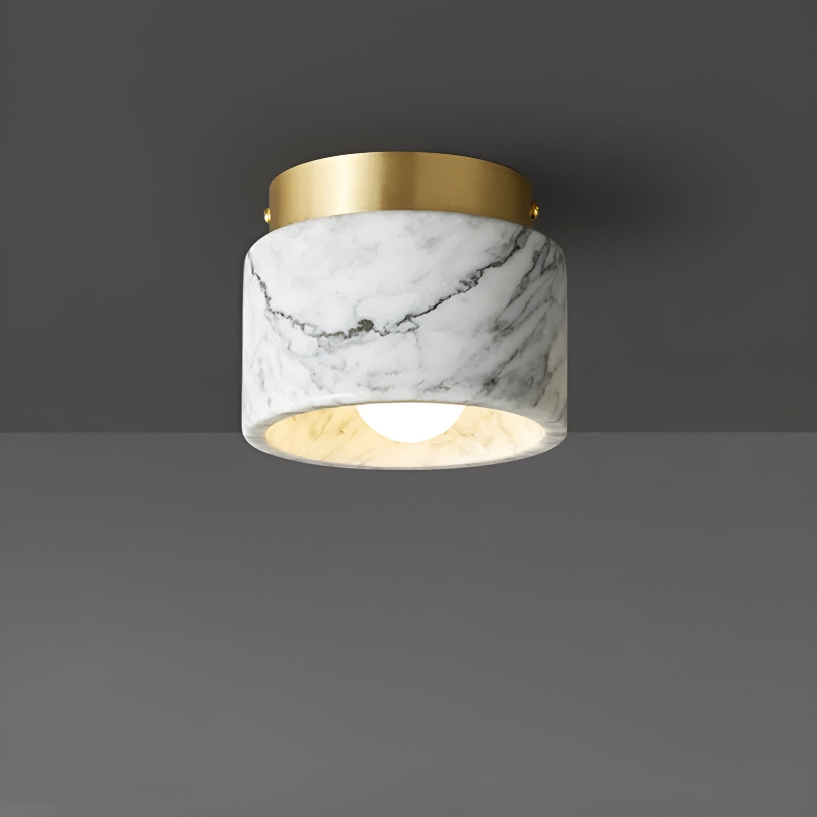 Elegante Italiaanse Marmeren Plafondlamp - MarbleLux Radiance