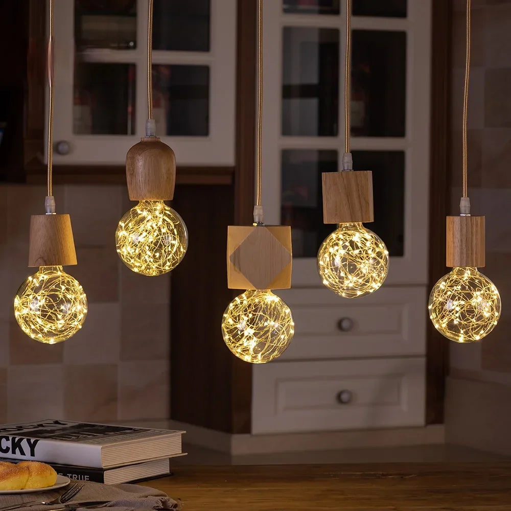 Elegante Italiaanse Houten Hanglamp – WoodGlow Light