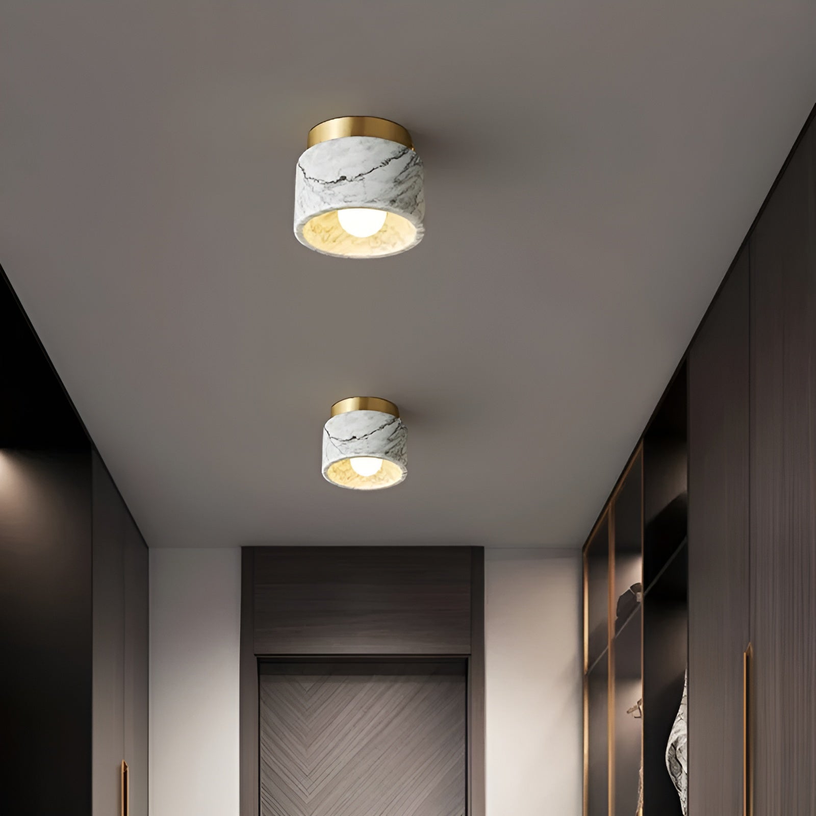 Elegante Italiaanse Marmeren Plafondlamp - MarbleLux Radiance