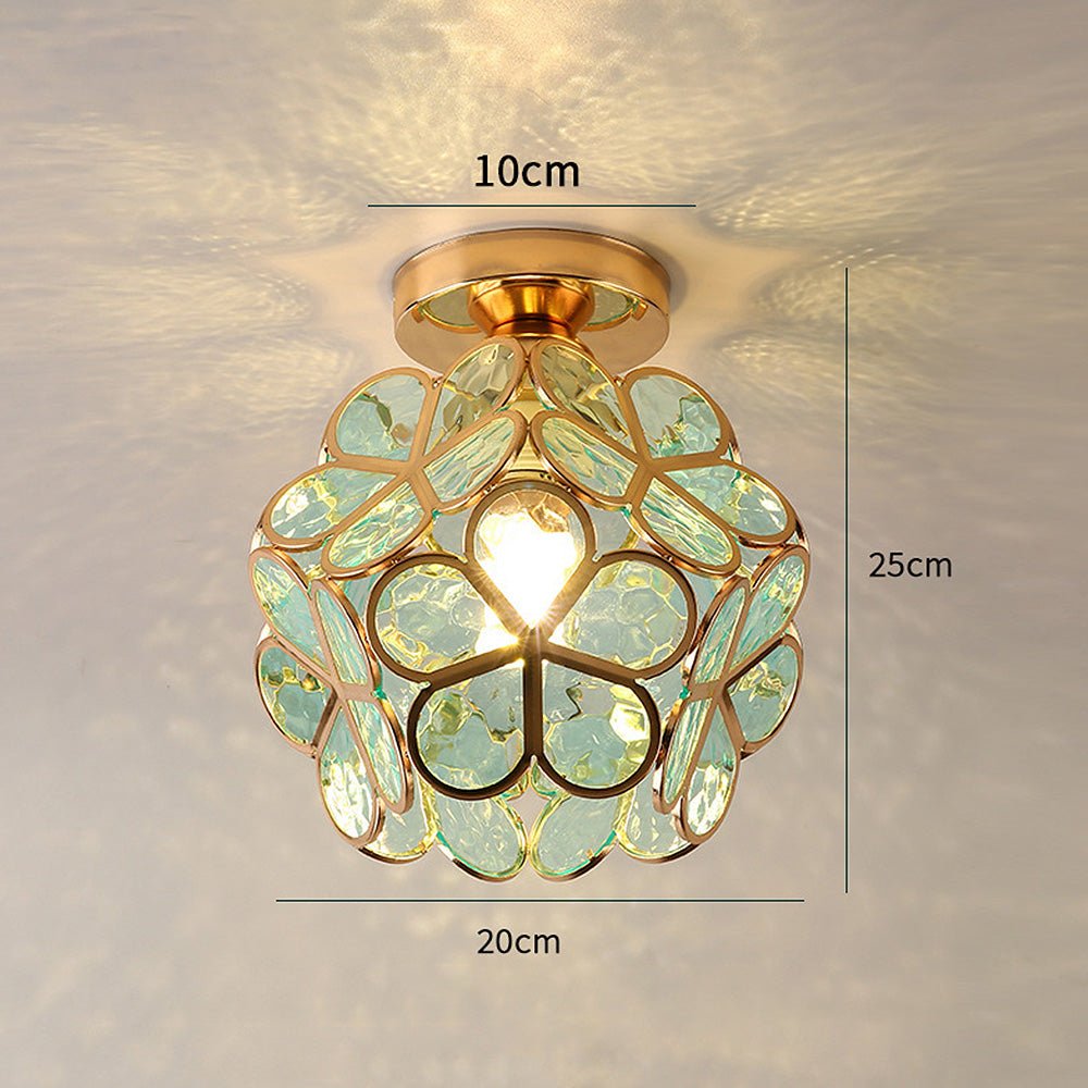 Plafondlamp in Bloemstijl | Elegant glazen vintage ontwerp