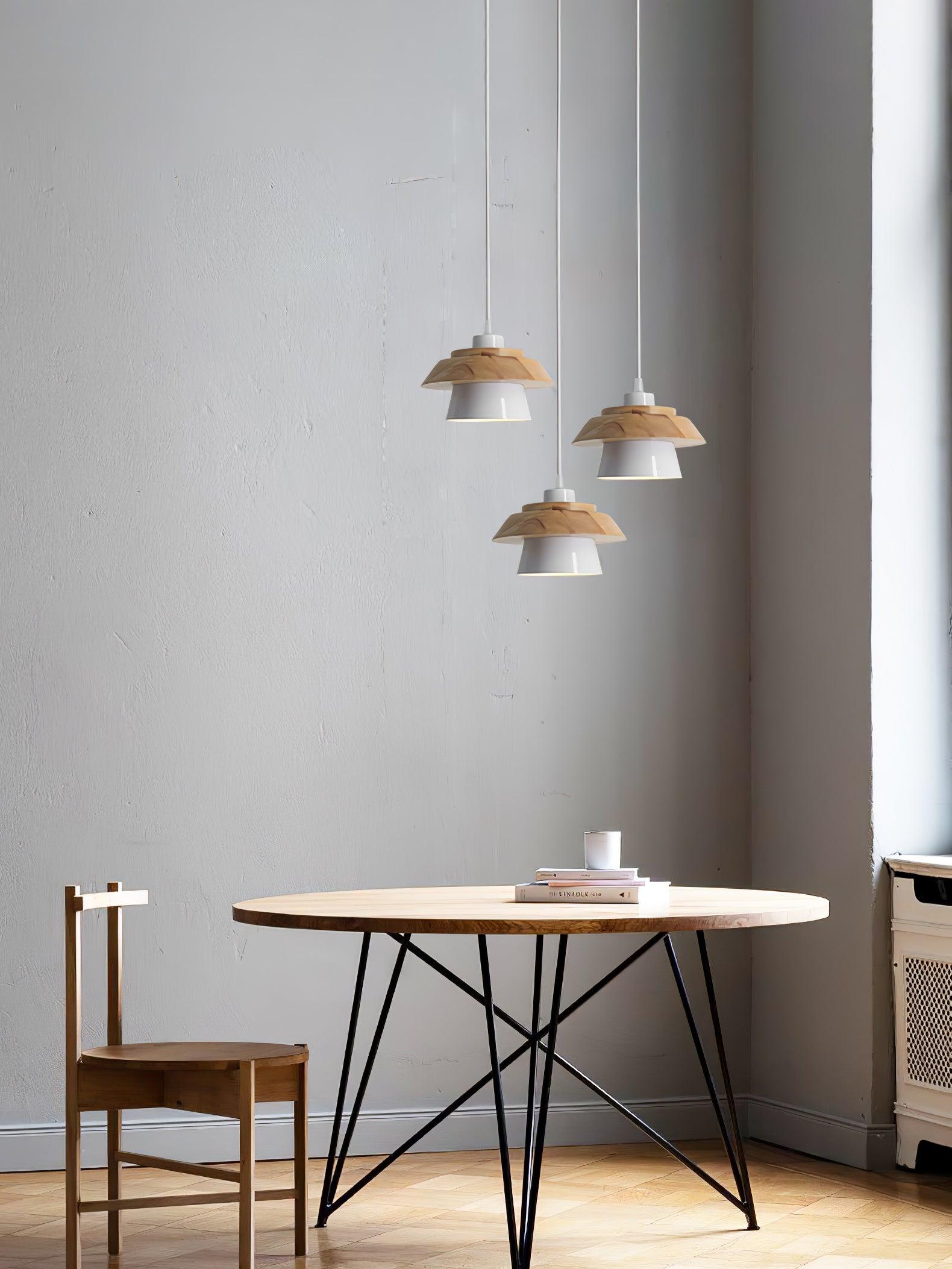 Stijlvolle NordicMacaron Houten Plafondlamp - Scandinavische Chic