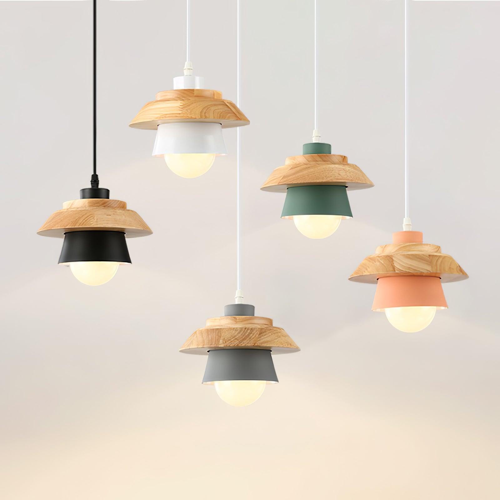 Stijlvolle NordicMacaron Houten Plafondlamp - Scandinavische Chic