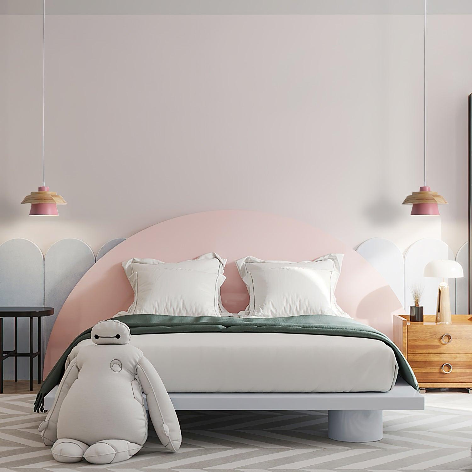 Stijlvolle NordicMacaron Houten Plafondlamp - Scandinavische Chic