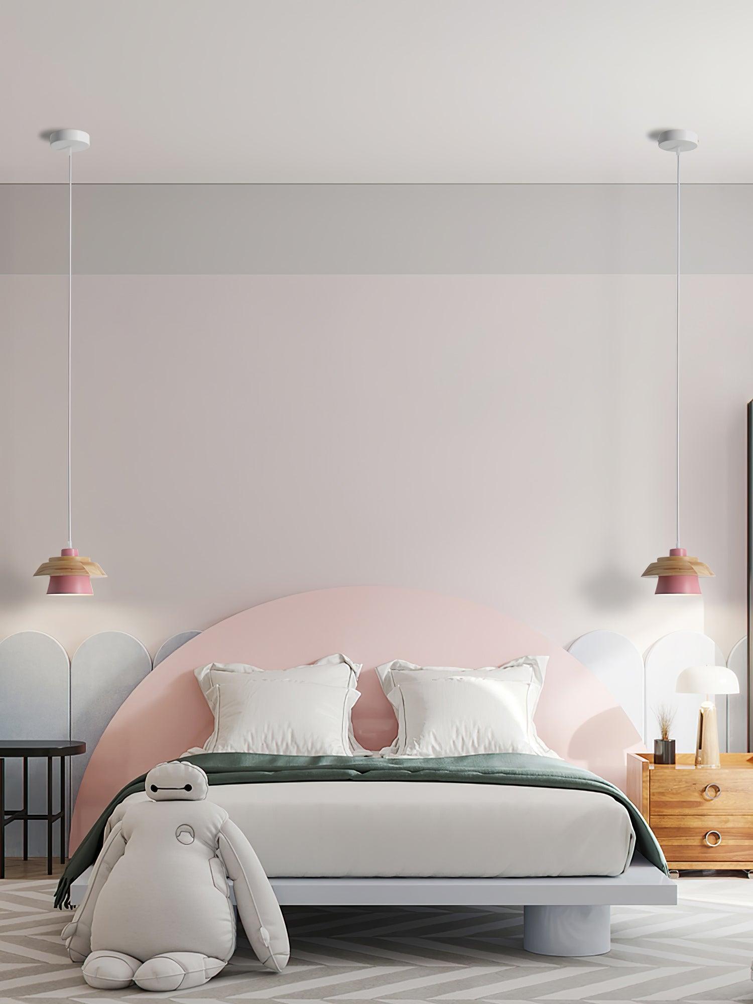 Stijlvolle NordicMacaron Houten Plafondlamp - Scandinavische Chic