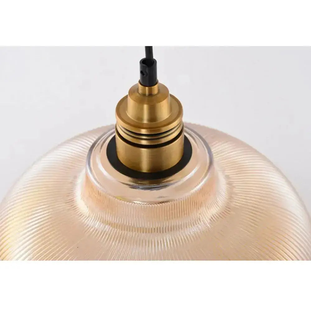 Vintage Gestreepte Glazen Hanglamp - StripeGleam Design