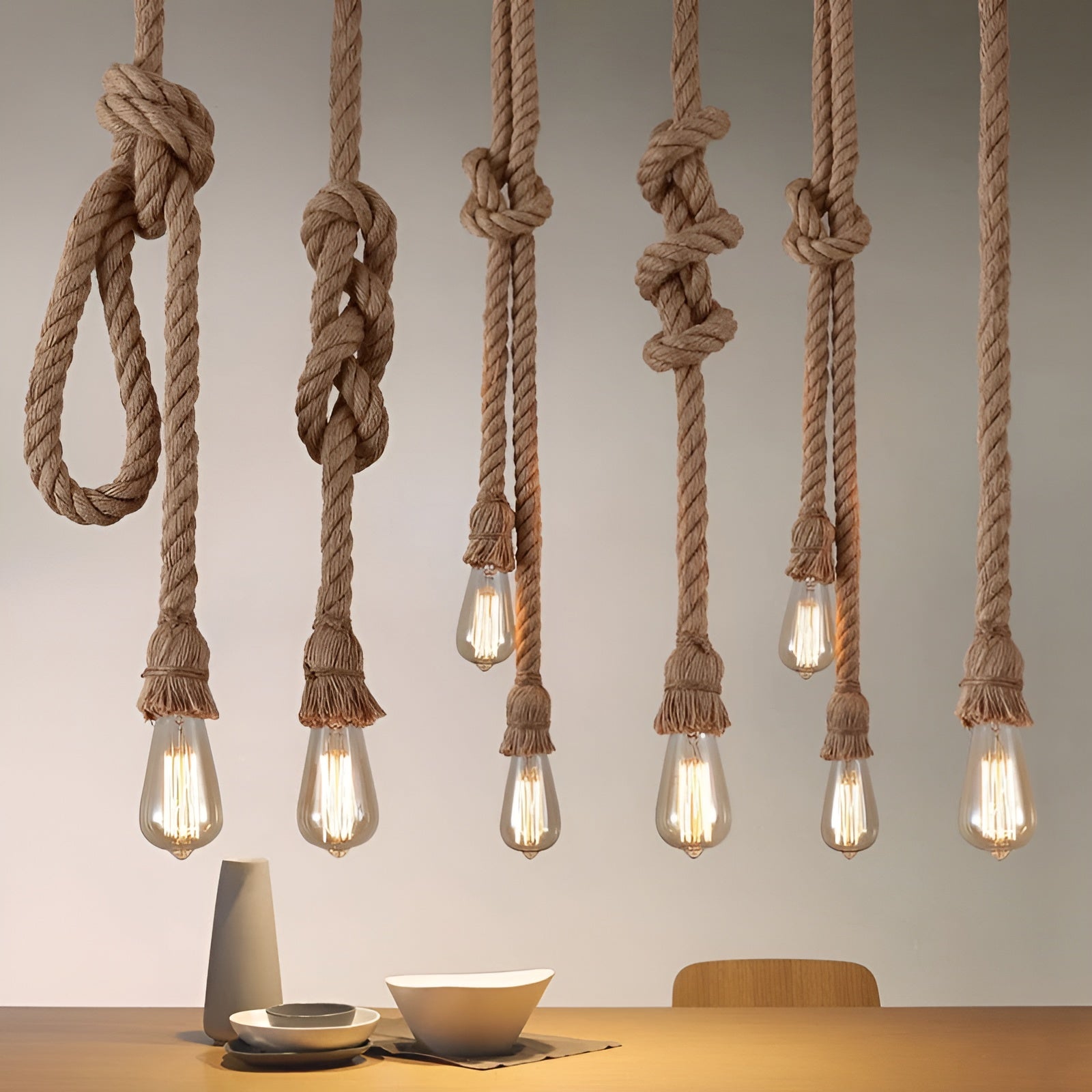 Elegante Vintage Touwlamp - Italiaanse Hanglamp met SparkleTwine