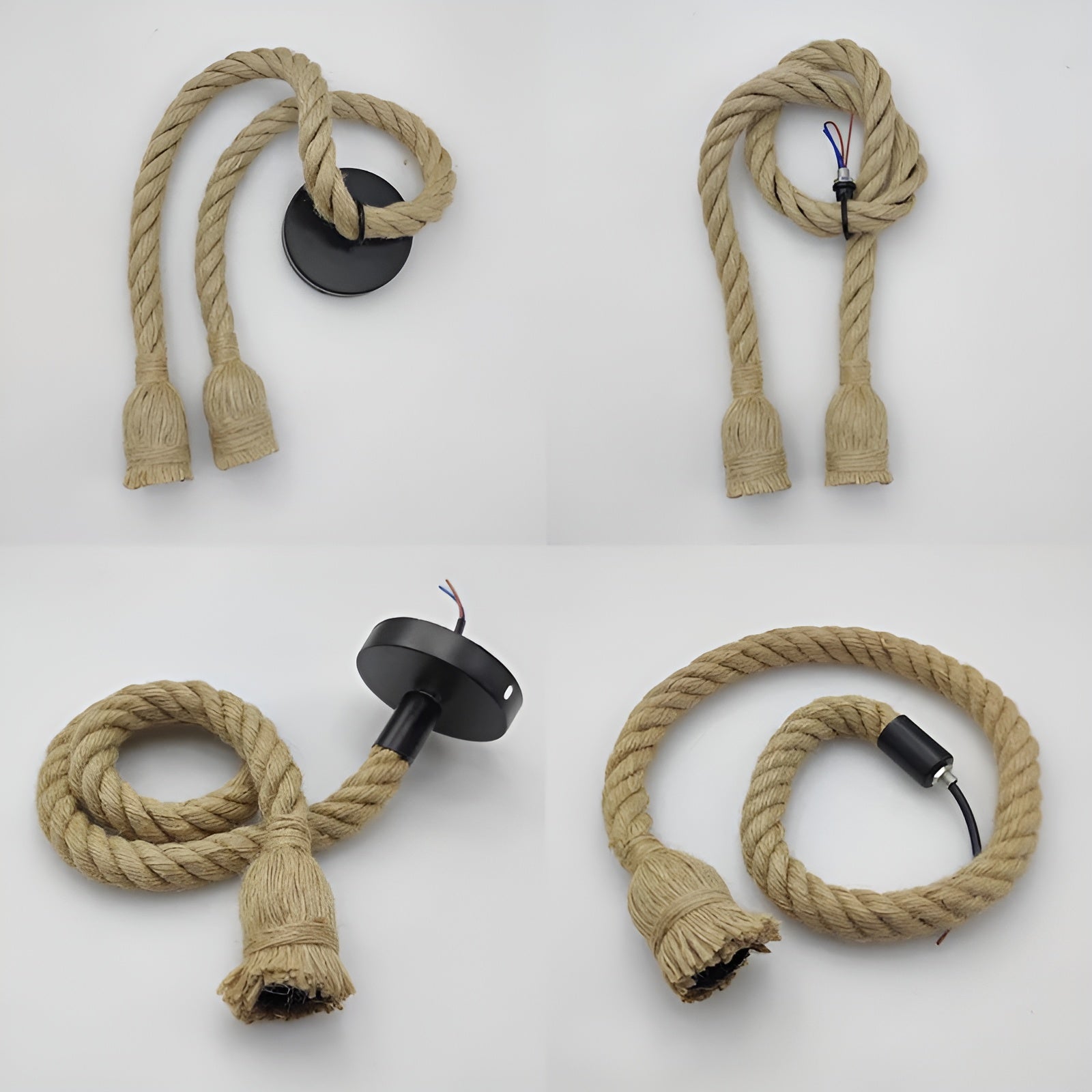 Elegante Vintage Touwlamp - Italiaanse Hanglamp met SparkleTwine