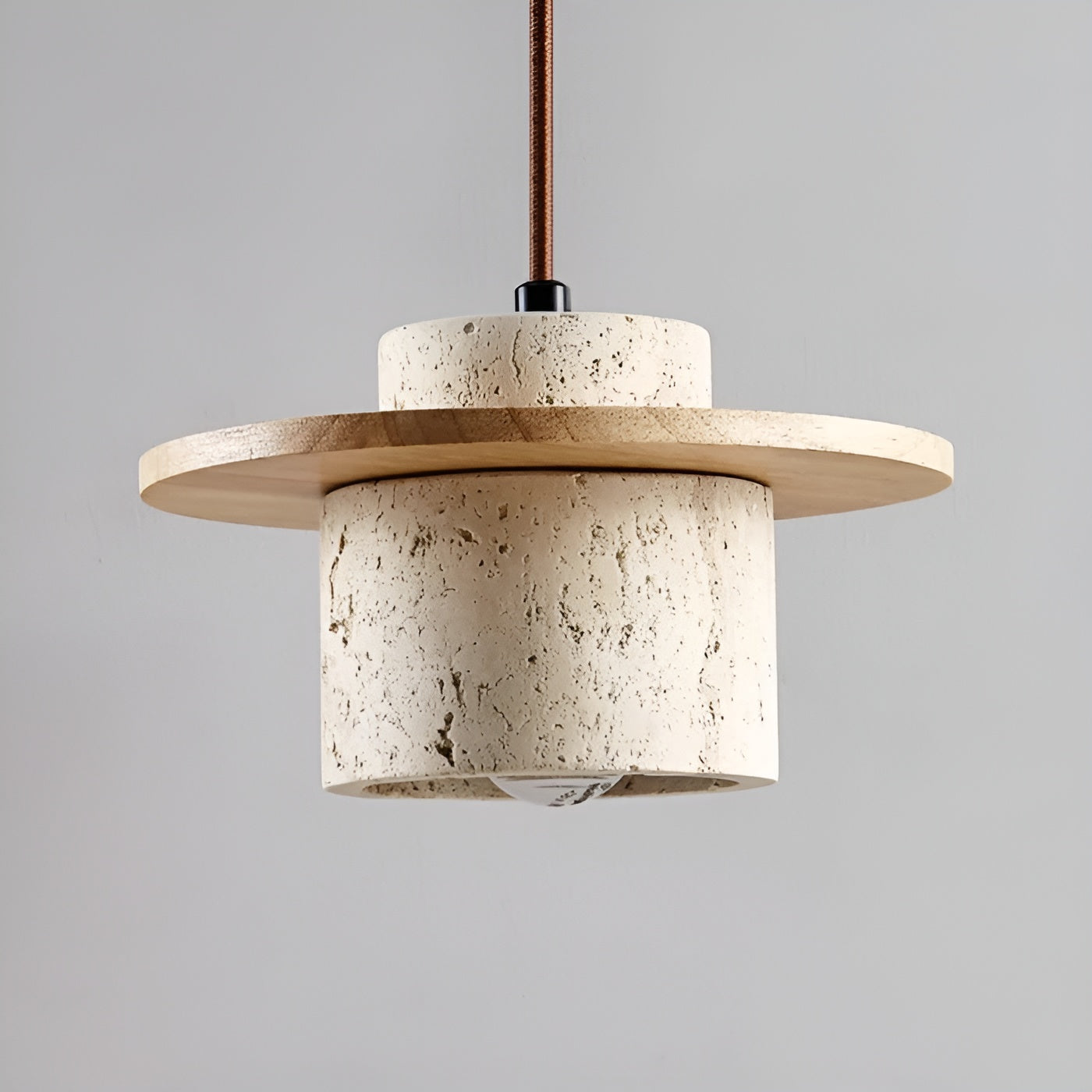 TravertGlow Wabi-Sabi Hanglamp - Natuurlijke Steenharmonie