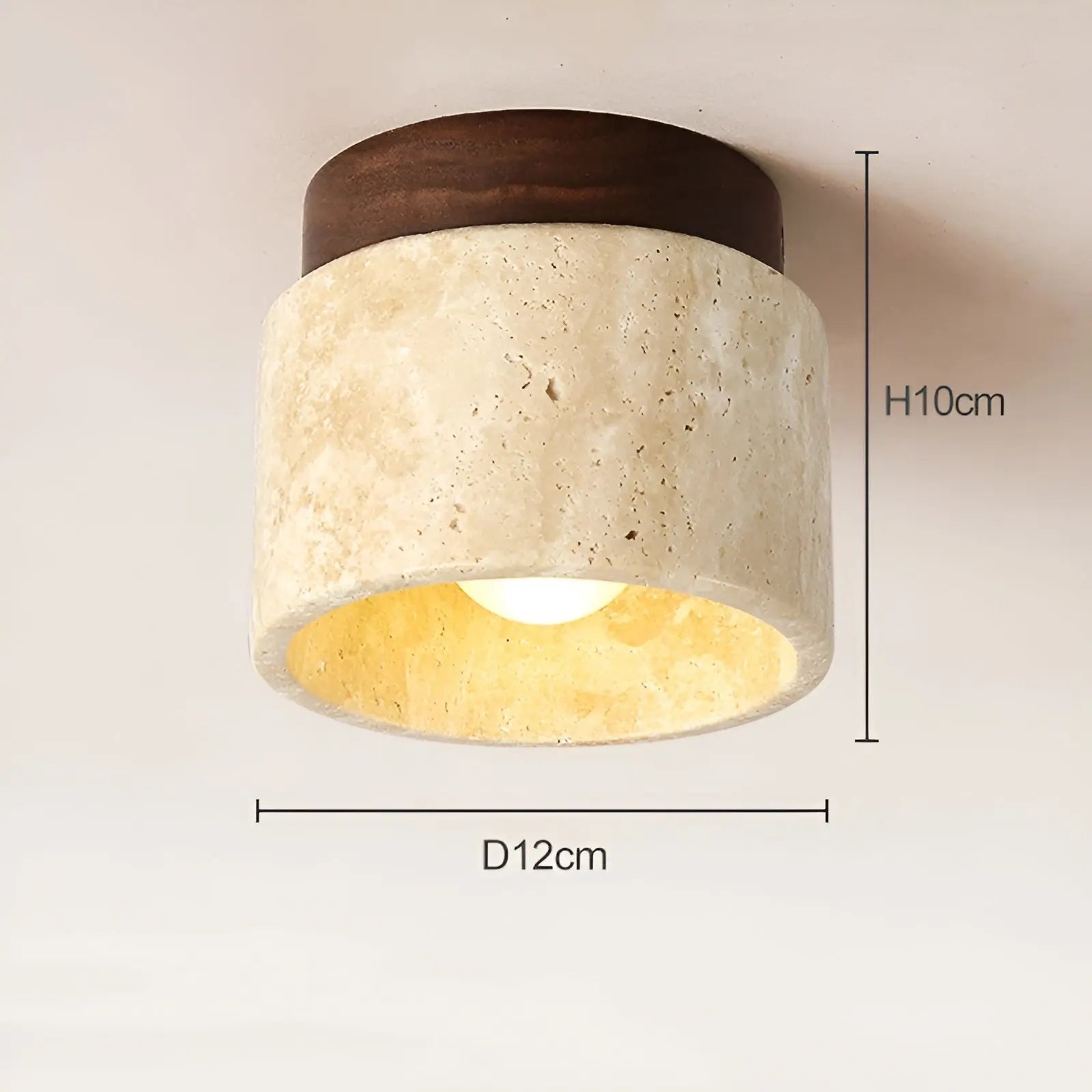 Elegante Wabi Sabi Gele Marmer Plafondlamp - LumiStone Glow