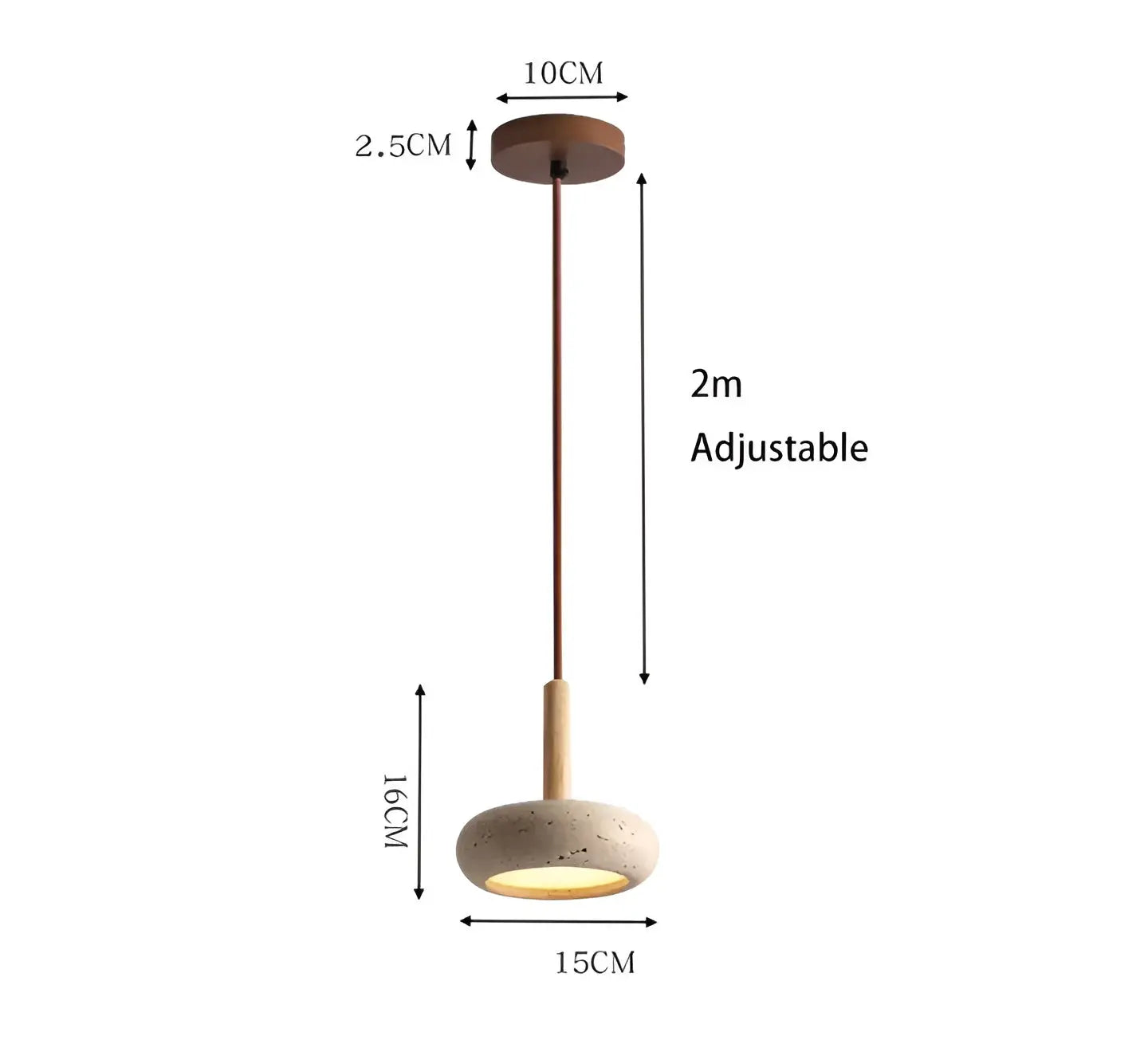 Retro Wabi Sabi LED Plafondlamp - HaloStone Travertijn