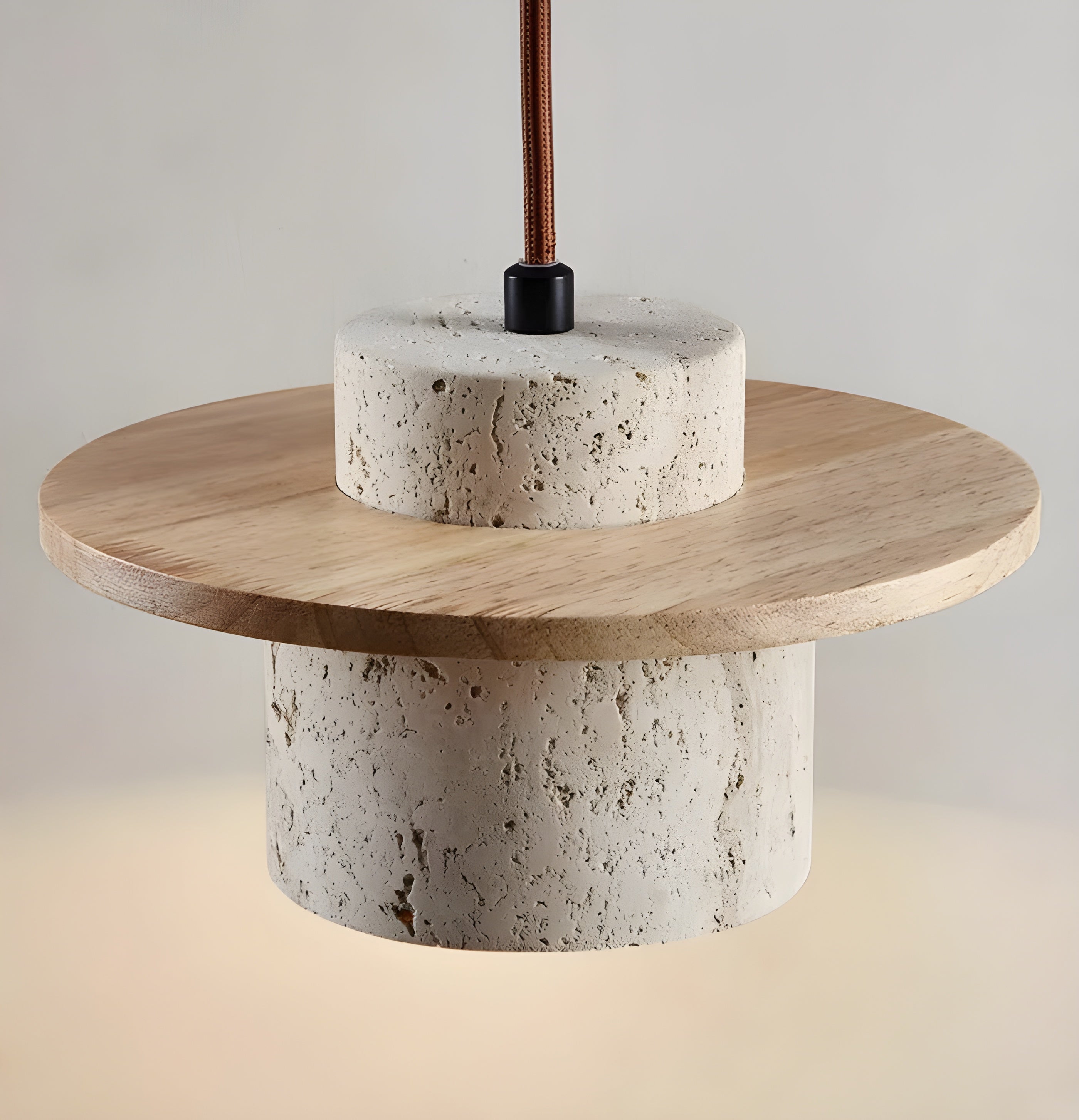 TravertGlow Wabi-Sabi Hanglamp - Natuurlijke Steenharmonie