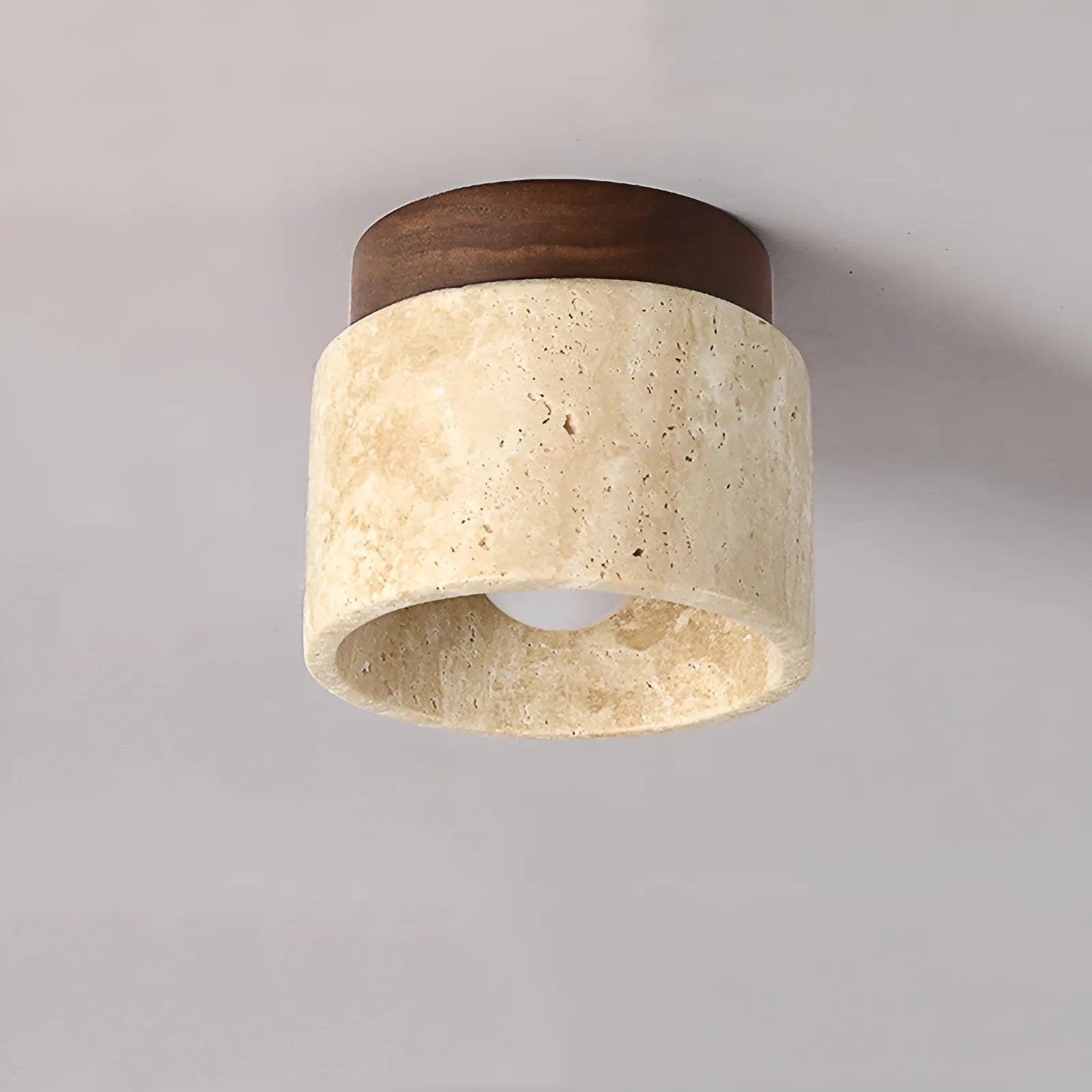 Elegante Wabi Sabi Gele Marmer Plafondlamp - LumiStone Glow